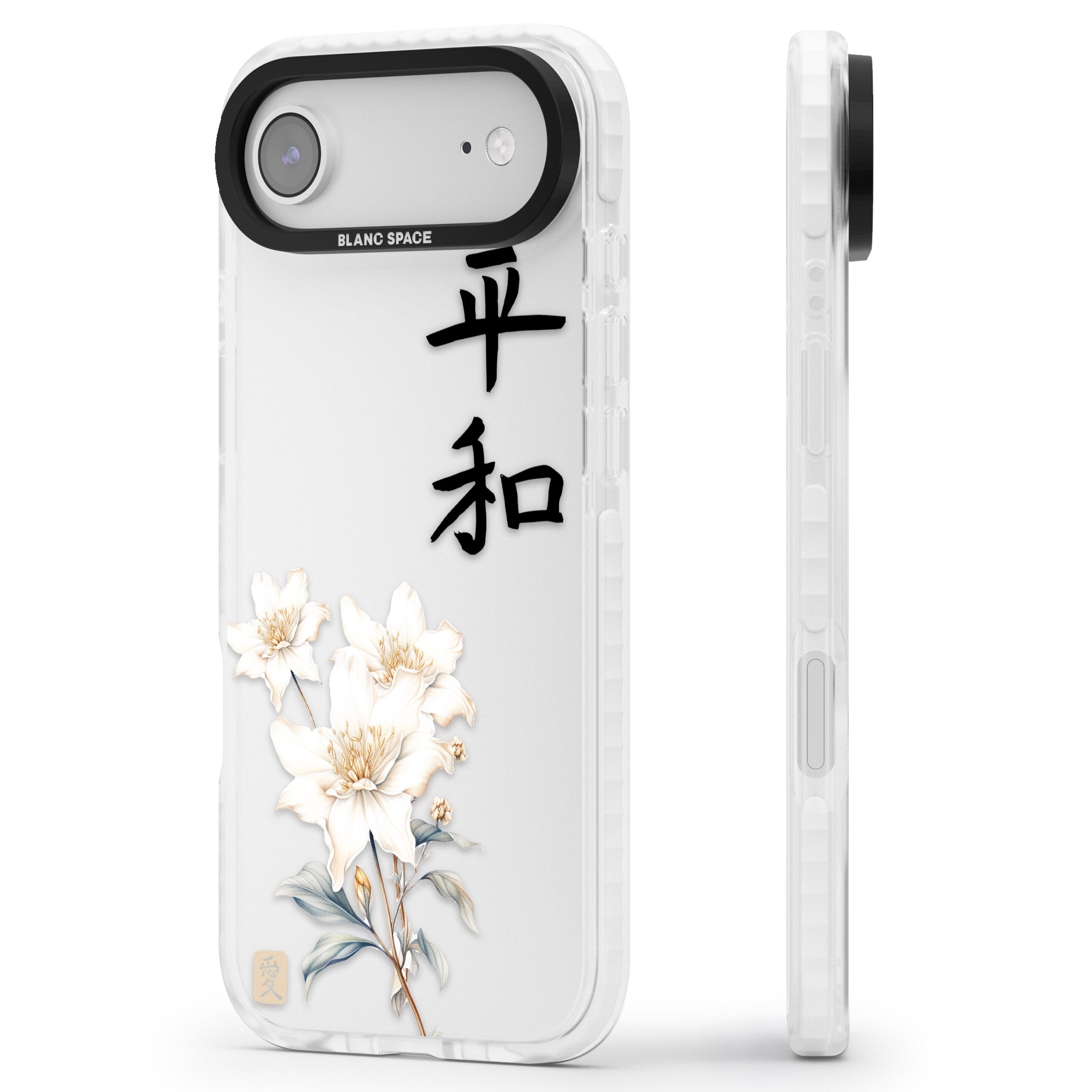 Peace And Flowers iPhone 17 Air Impact Clear Phone Case Side Profile