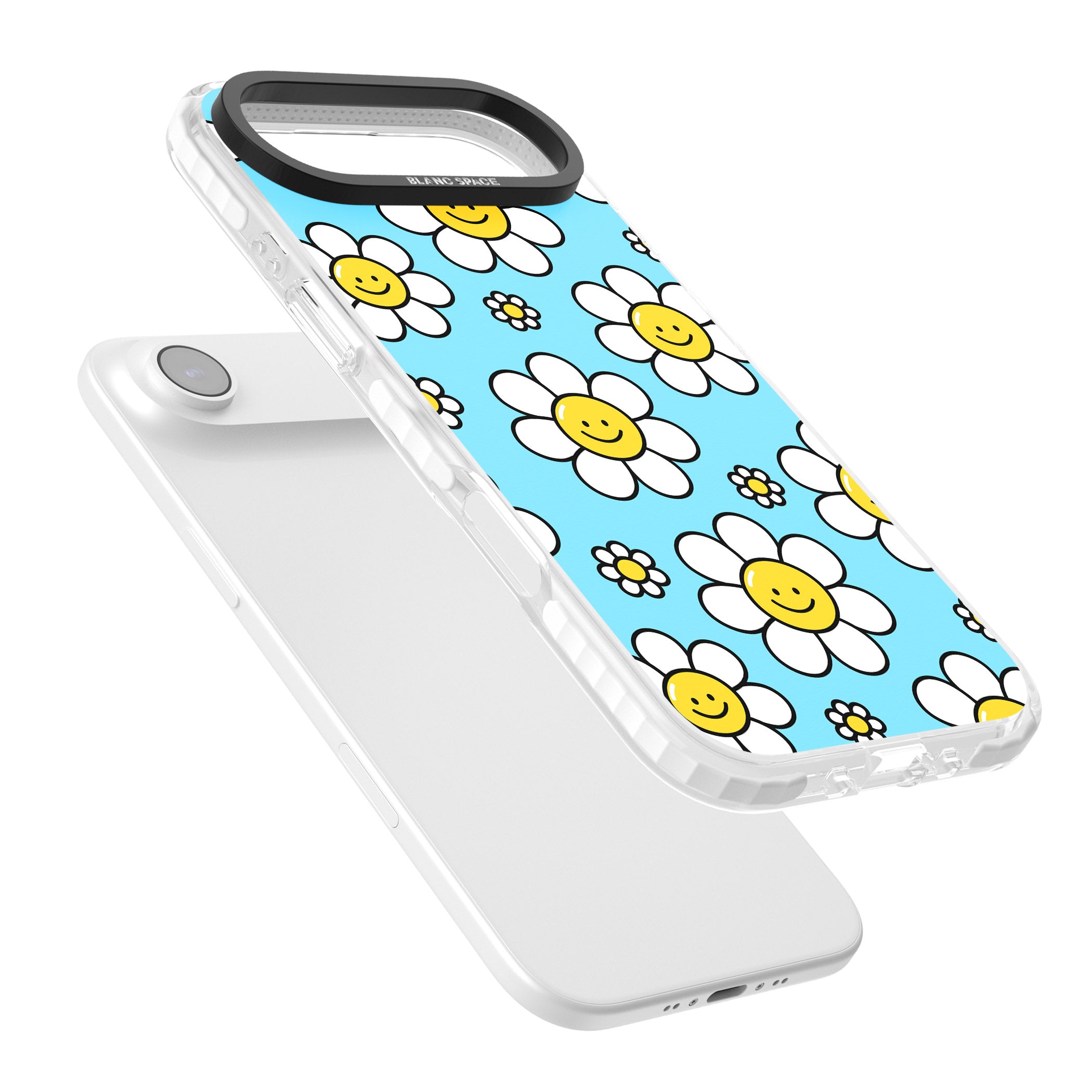 Daisy Faces Kawaii Pattern iPhone 17 Air Impact Clear Phone Case Colours
