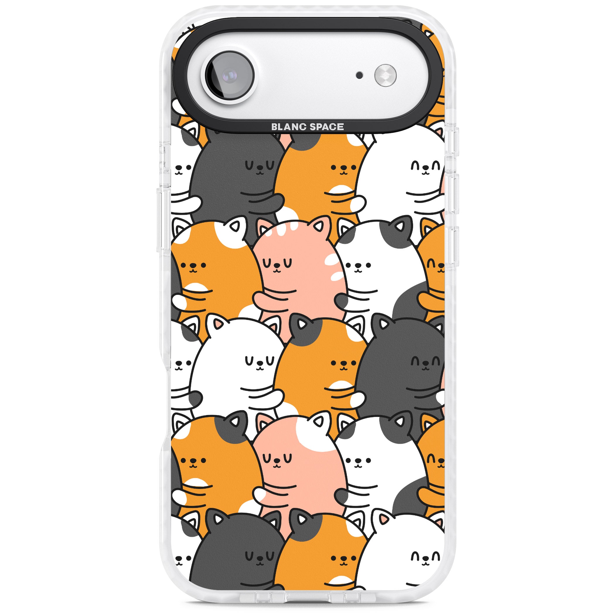 Spooning Cats Kawaii Pattern iPhone 17 Air Impact Clear Phone Case