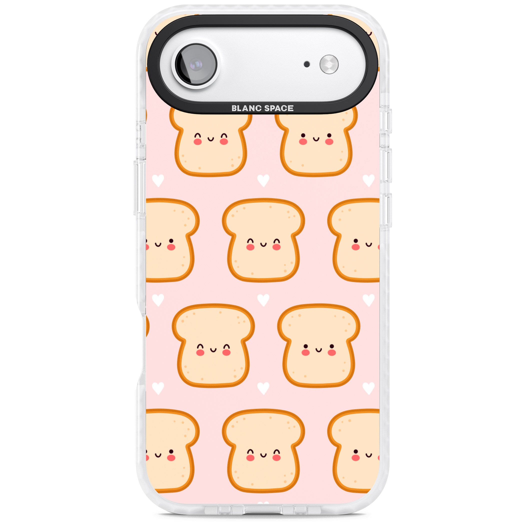 Bread Faces Kawaii Pattern iPhone 17 Air Impact Clear Phone Case