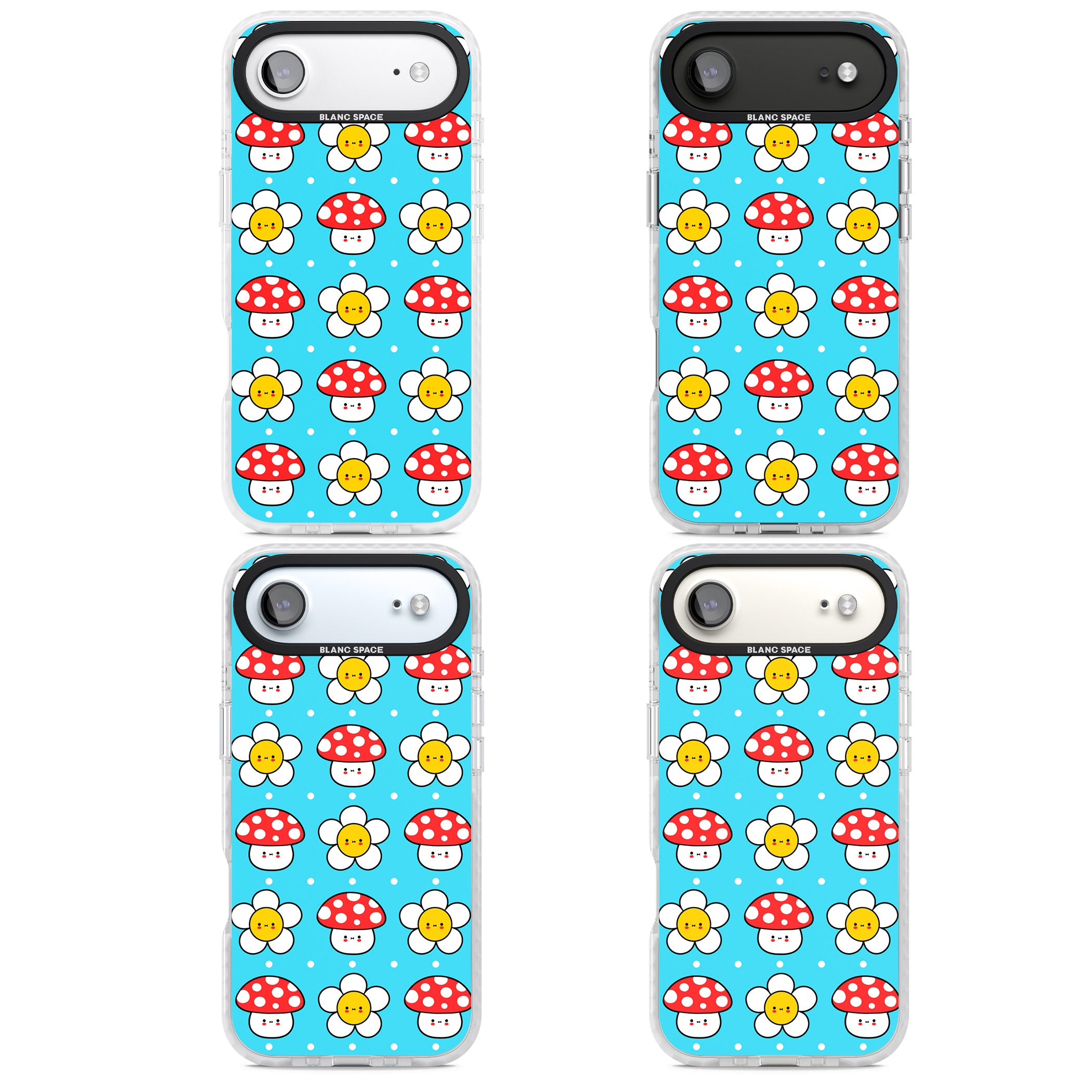 Shroom Bunnies Kawaii Pattern iPhone 17 Air Impact Clear Phone Case APT Impact Protection