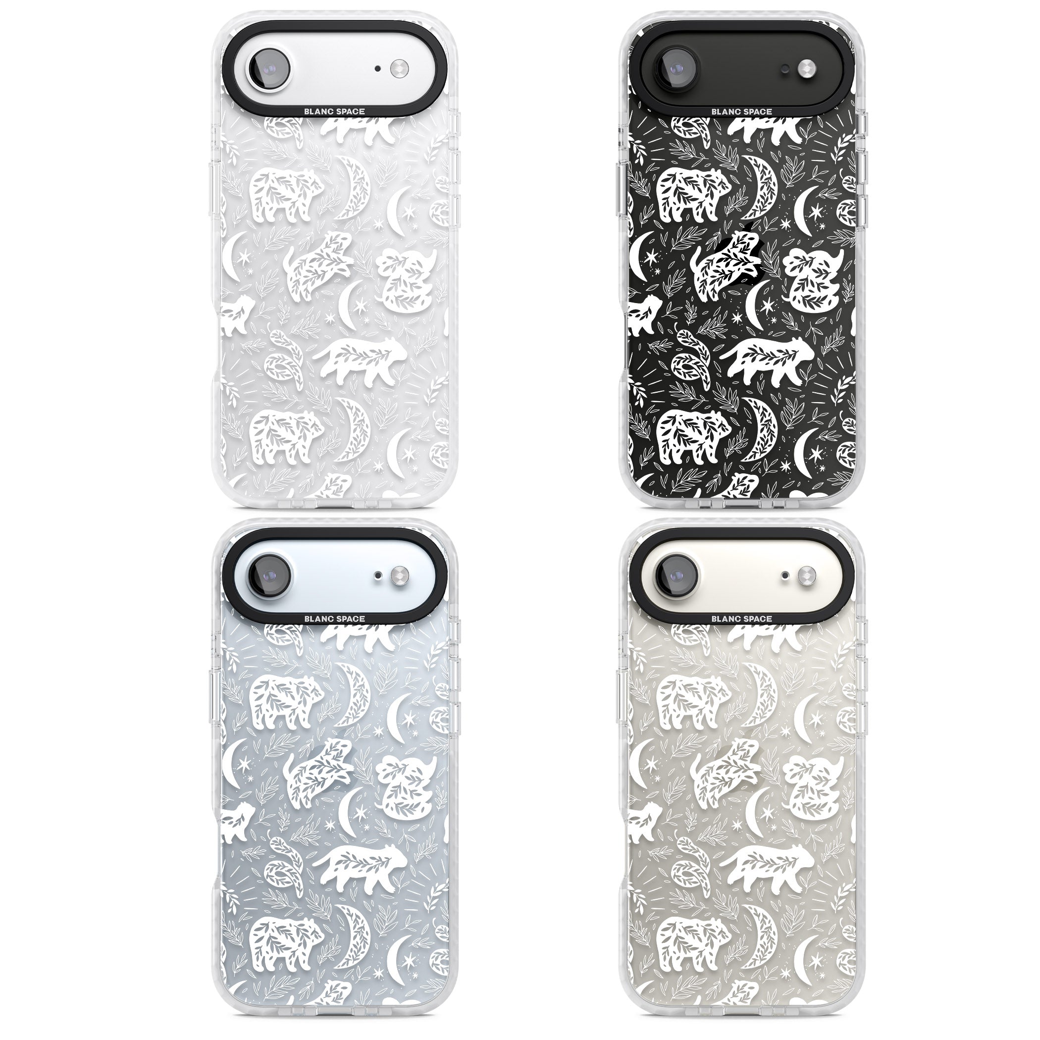 Forest Animal Silhouettes: White/Clear iPhone 17 Air Impact Clear Phone Case APT Impact Protection