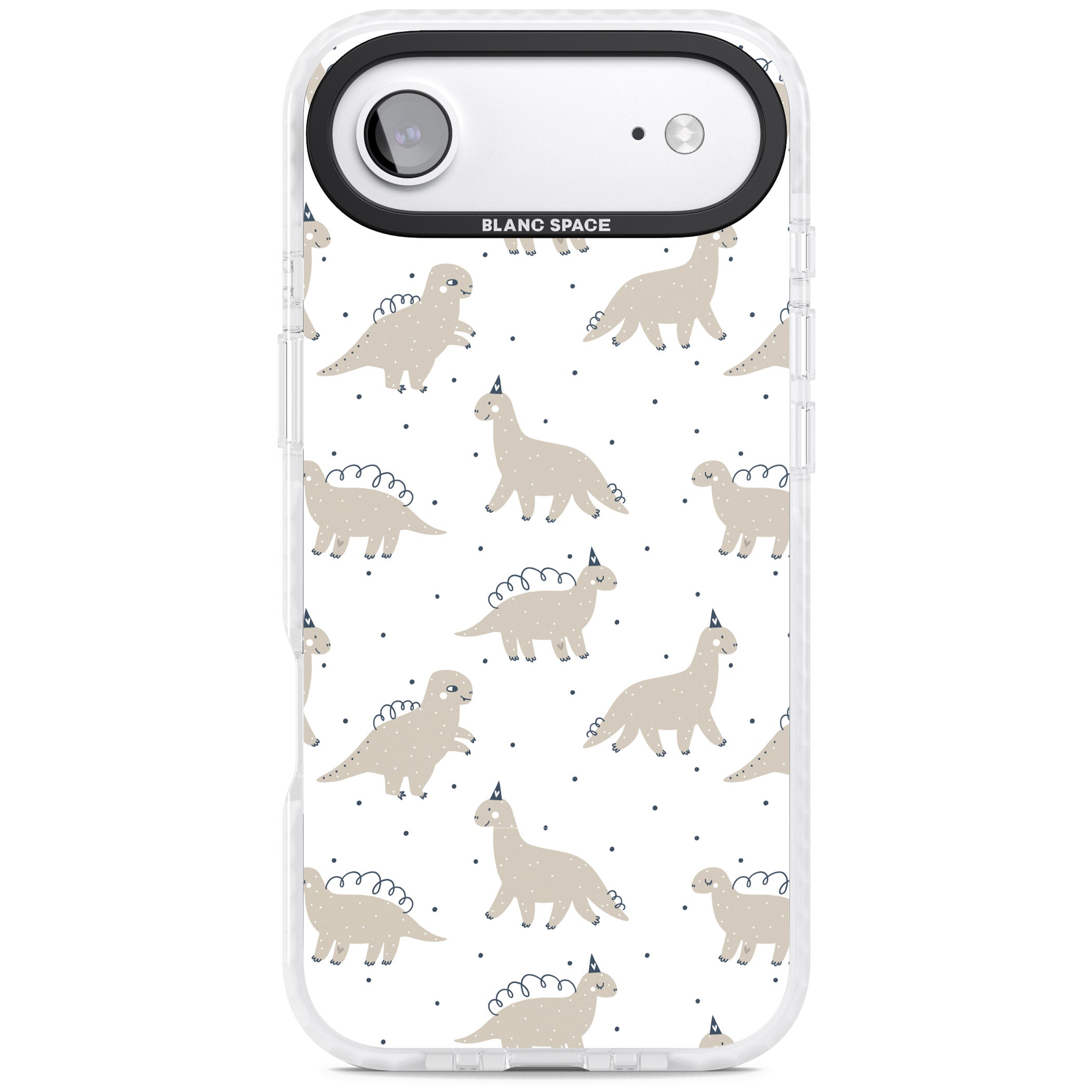 Party Dino Pattern iPhone 17 Air Impact Clear Phone Case