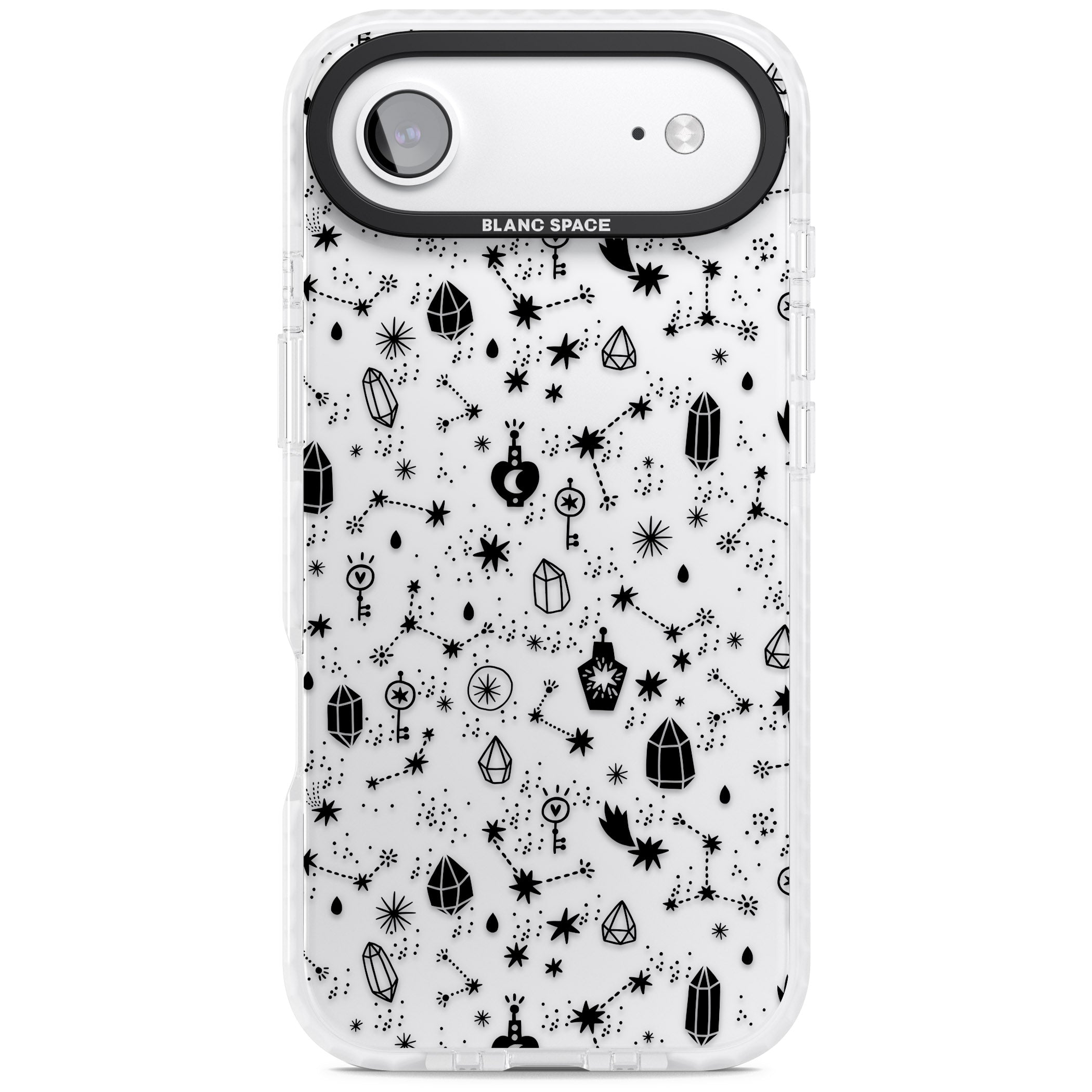 Black Cosmic Crystal iPhone 17 Air Impact Clear Phone Case
