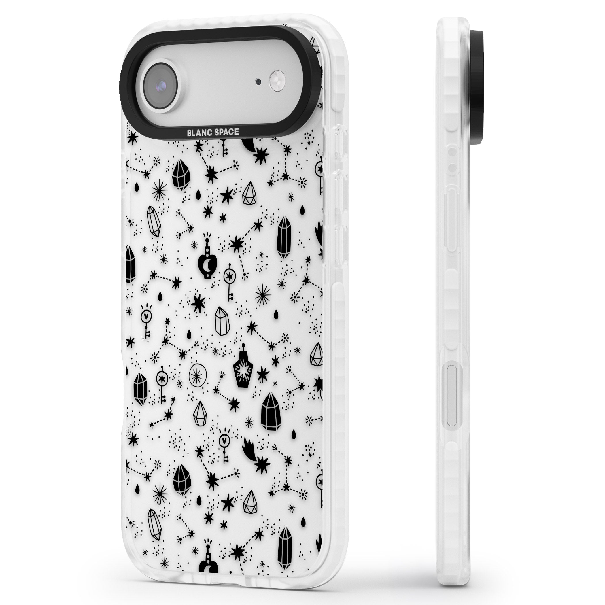 Black Cosmic Crystal iPhone 17 Air Impact Clear Phone Case Side Profile