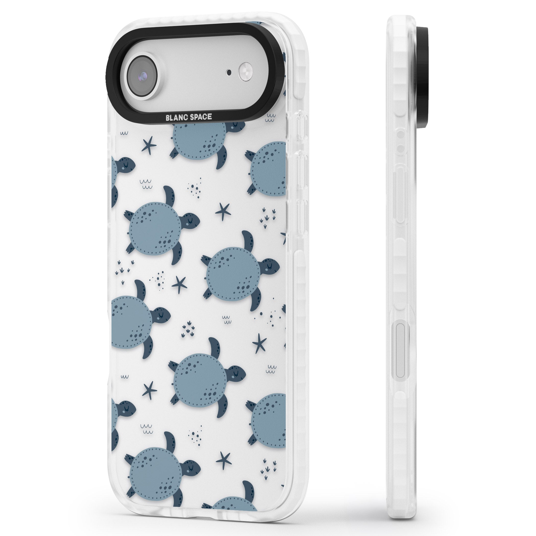 Under The Sea Patterns Sea Turtles (Clear) iPhone 17 Air Impact Clear Phone Case Side Profile