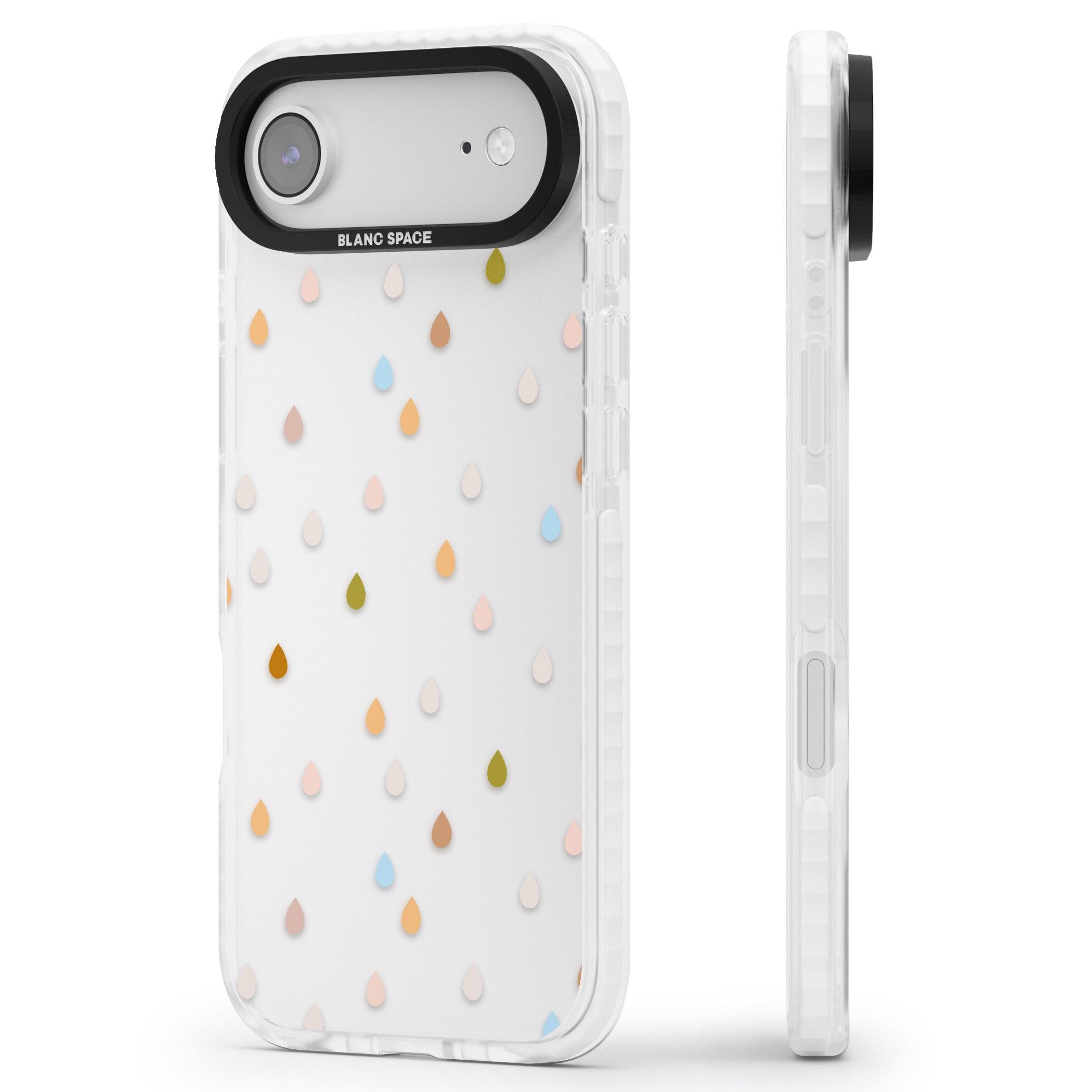 Pastel Raindrops iPhone 17 Air Impact Clear Phone Case Side Profile
