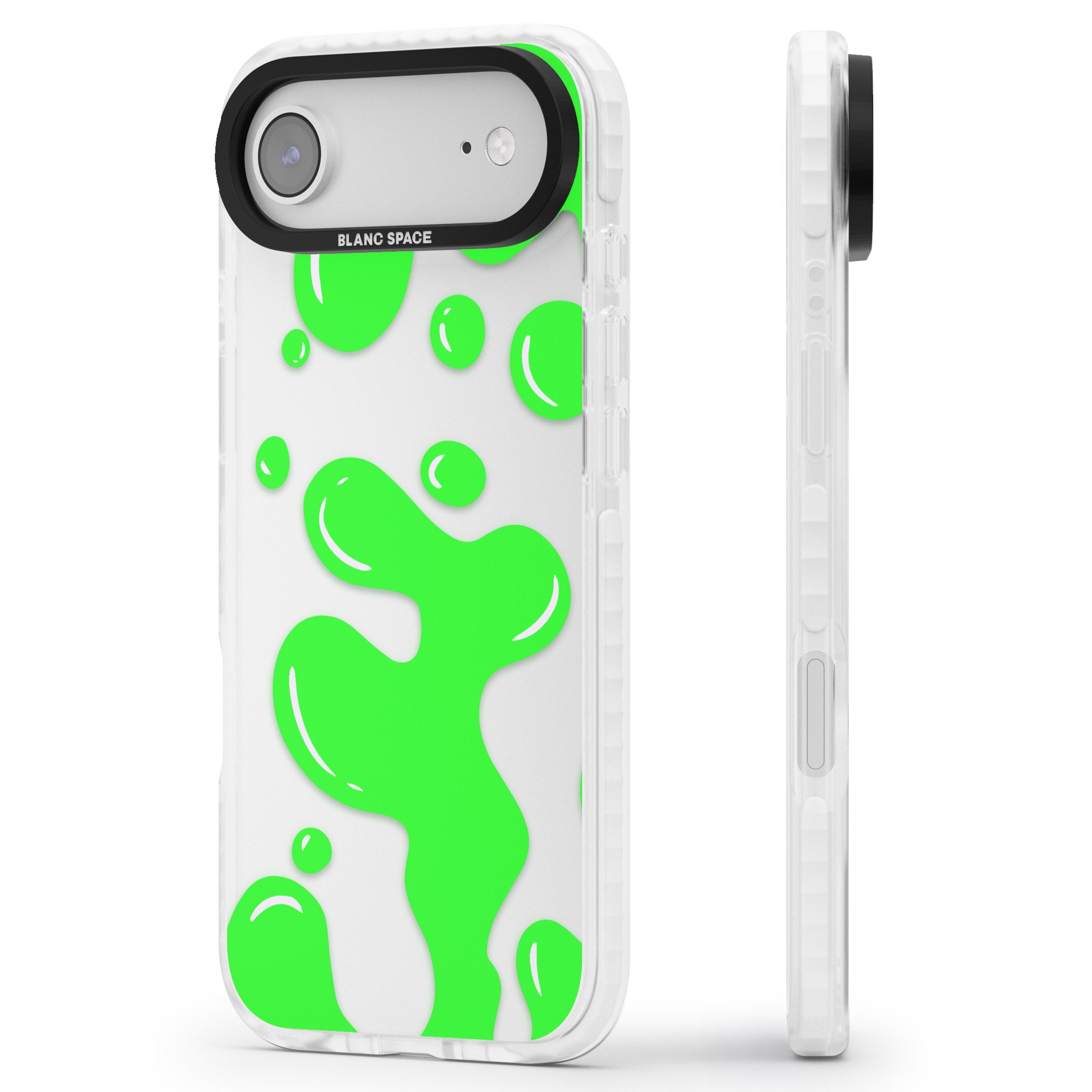Green Lava Lamp iPhone 17 Air Impact Clear Phone Case Side Profile