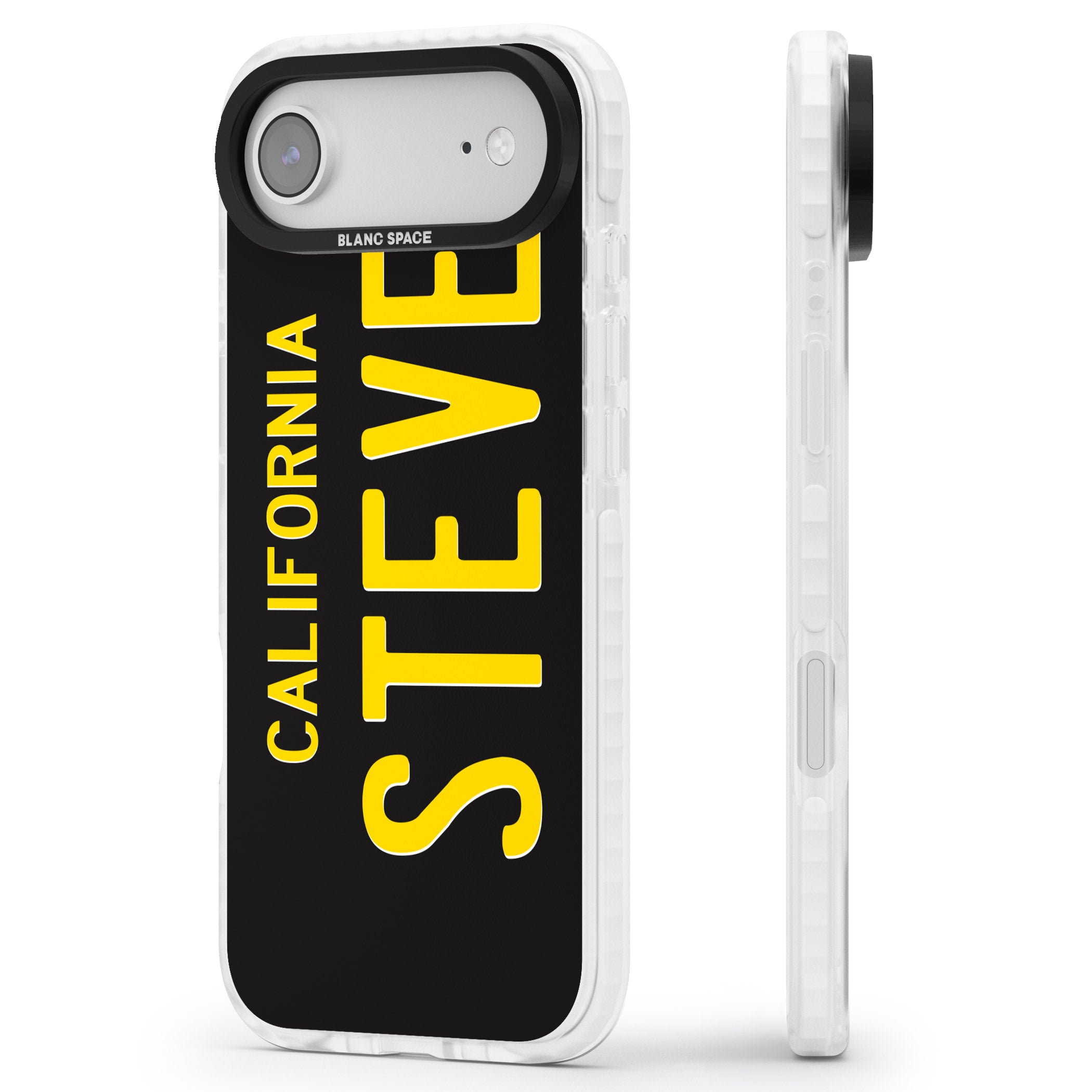 Personalised Vintage California License Plate iPhone 17 Air Impact Clear Phone Case Side Profile