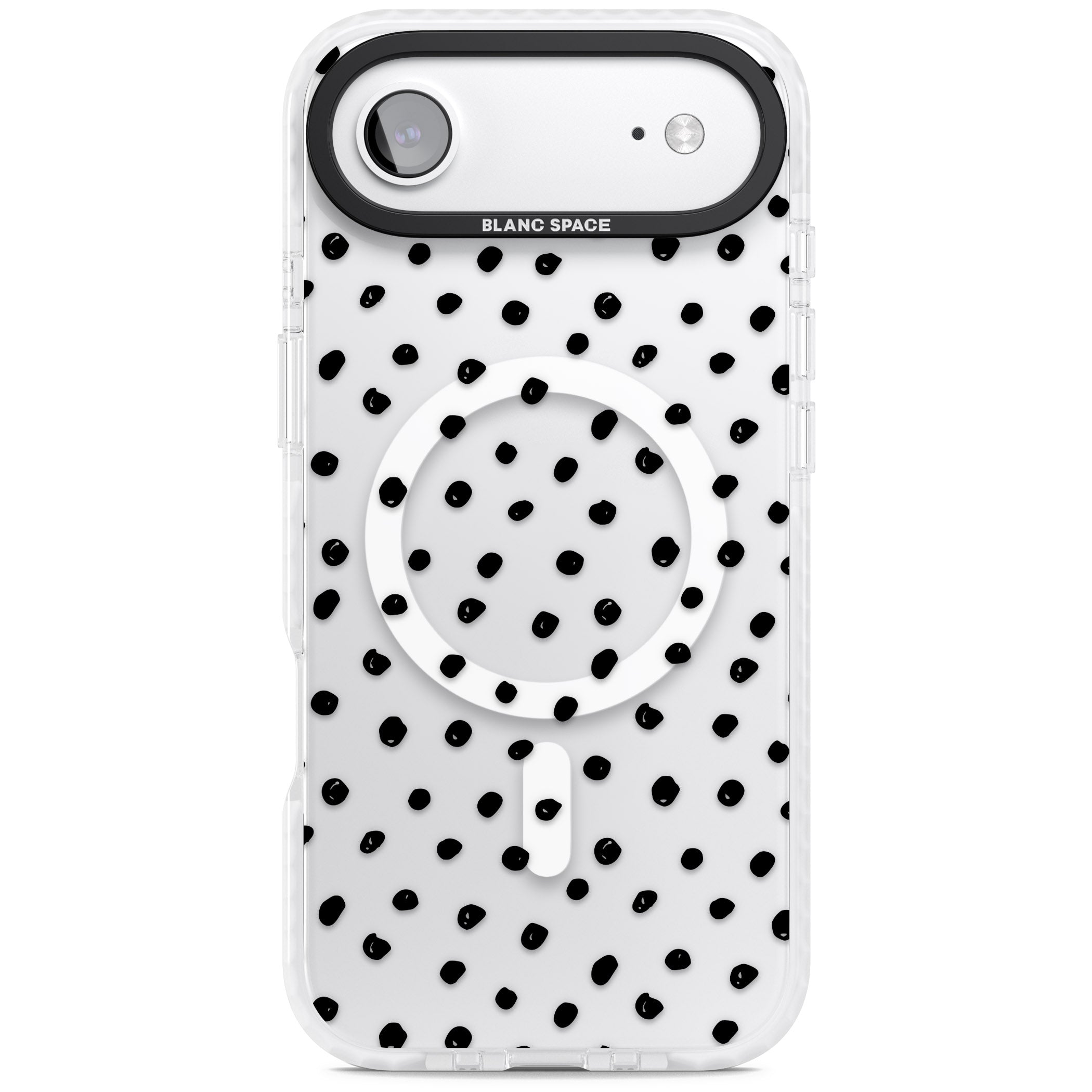 Messy Black Dot Pattern iPhone 17 Air Impact Pro Clear Phone Case