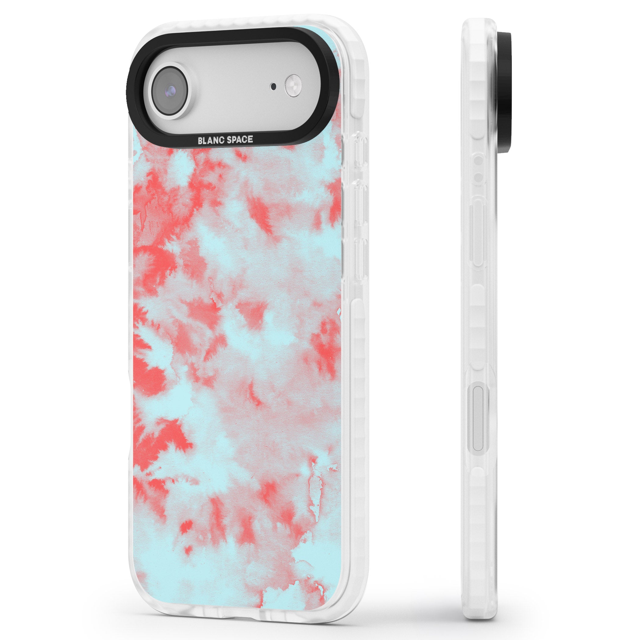 Red & Blue Acid Cloud iPhone 17 Air Impact Pro Clear Phone Case Side Profile