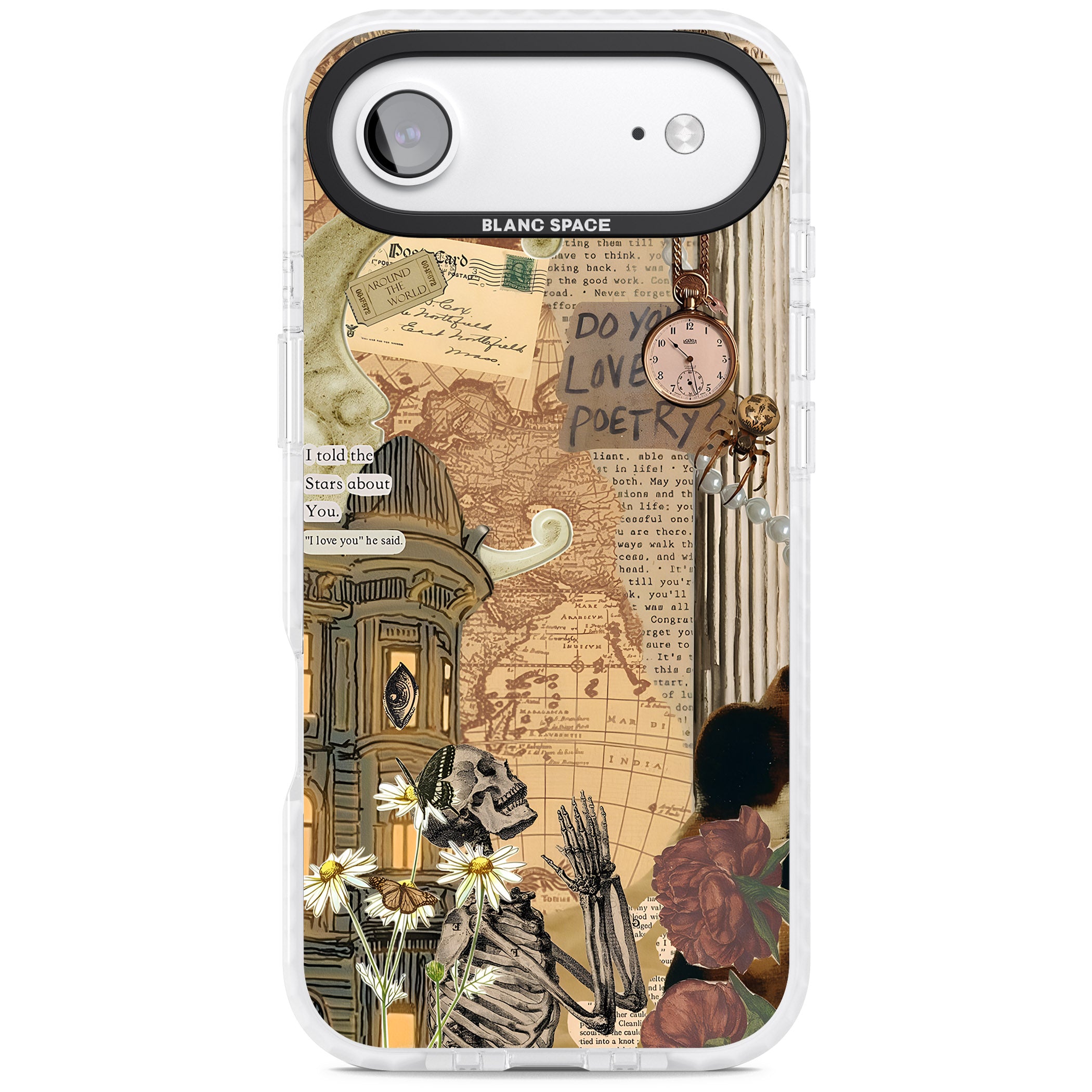 Skeleton Poetry iPhone 17 Air Impact Pro Clear Phone Case