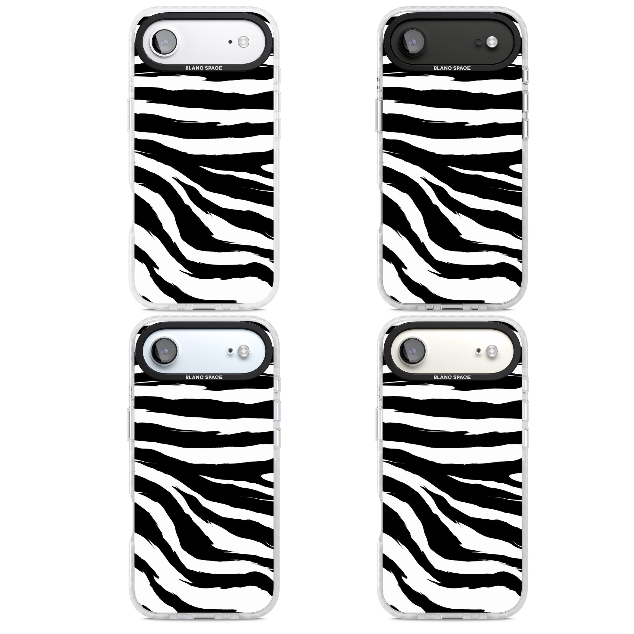 Black Zebra Print iPhone 17 Air Impact Pro Clear Phone Case APT Impact Protection