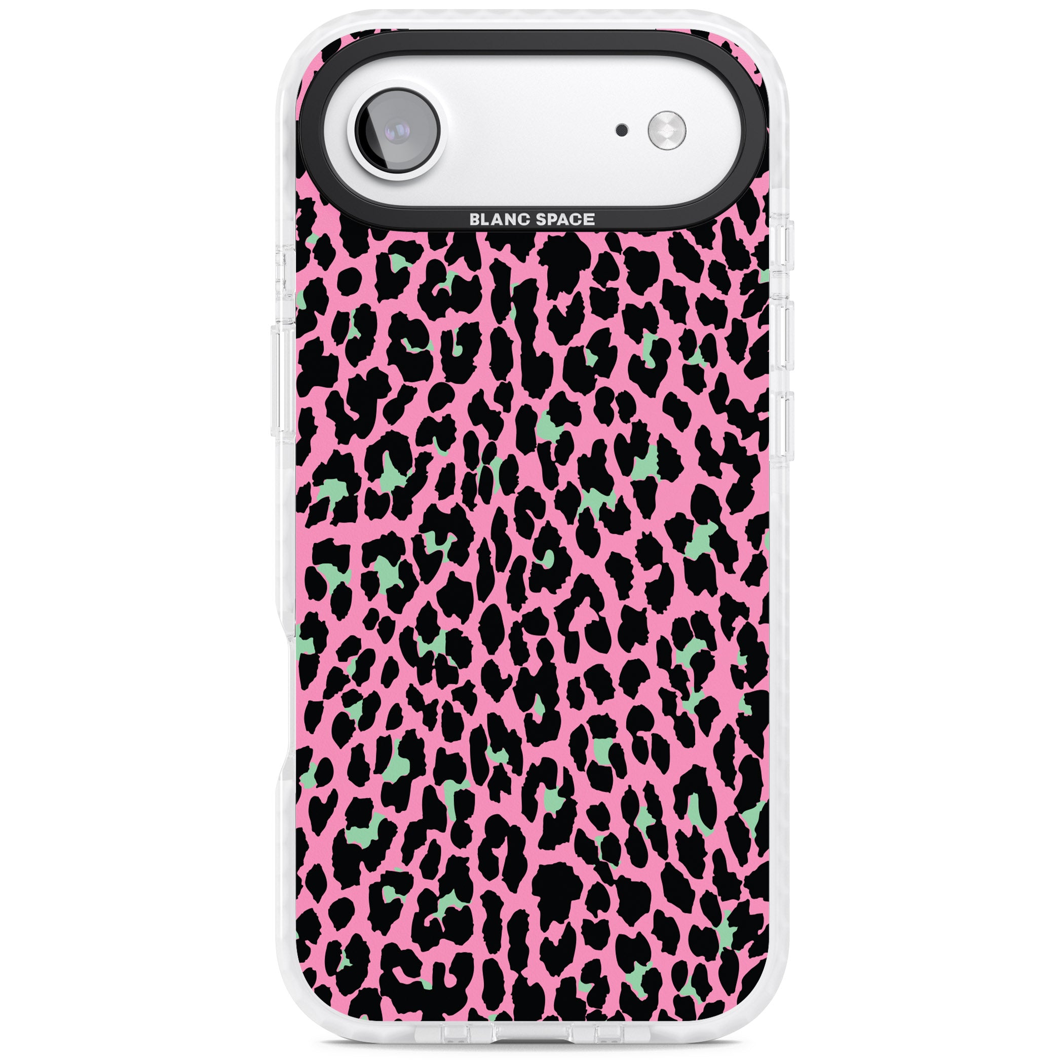 Pink & Green Leopard iPhone 17 Air Impact Pro Clear Phone Case
