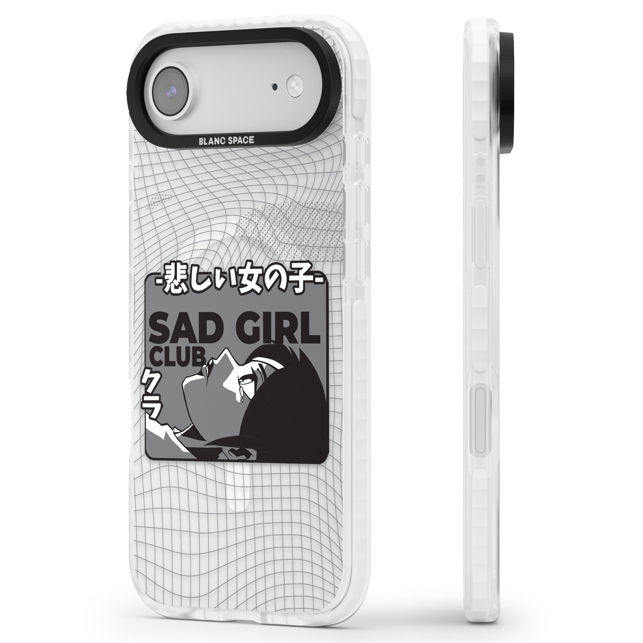 Sad Girl Club iPhone 17 Air Impact Pro Clear Phone Case Side Profile