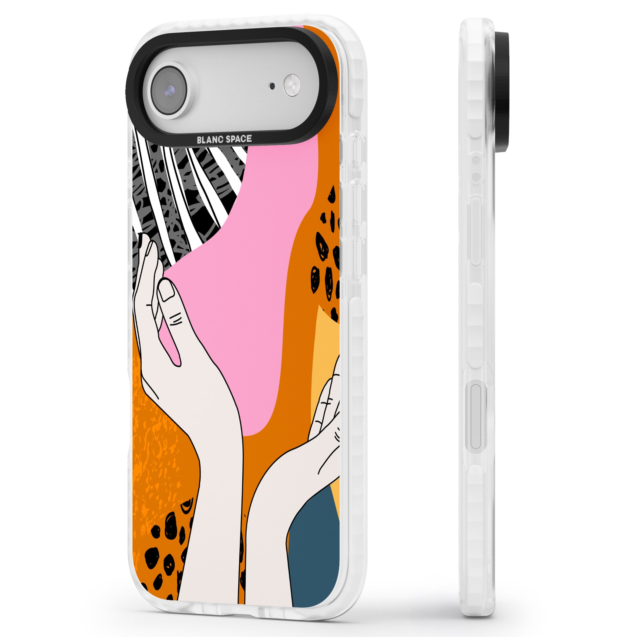 Abstract Vibes iPhone 17 Air Impact Pro Clear Phone Case Side Profile