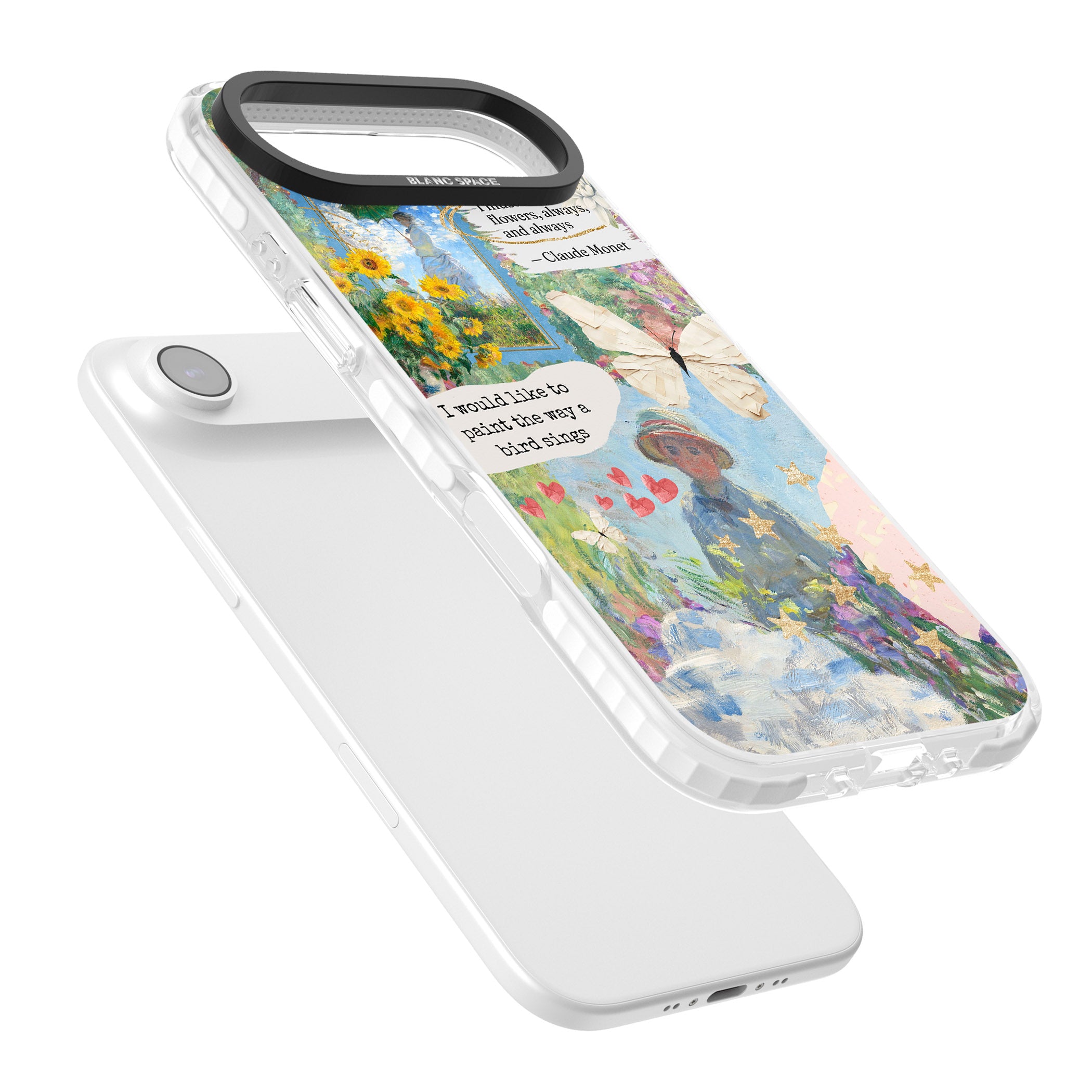Monet 'Way A Bird Sings' Collage iPhone 17 Air Impact Pro Clear Phone Case Colours