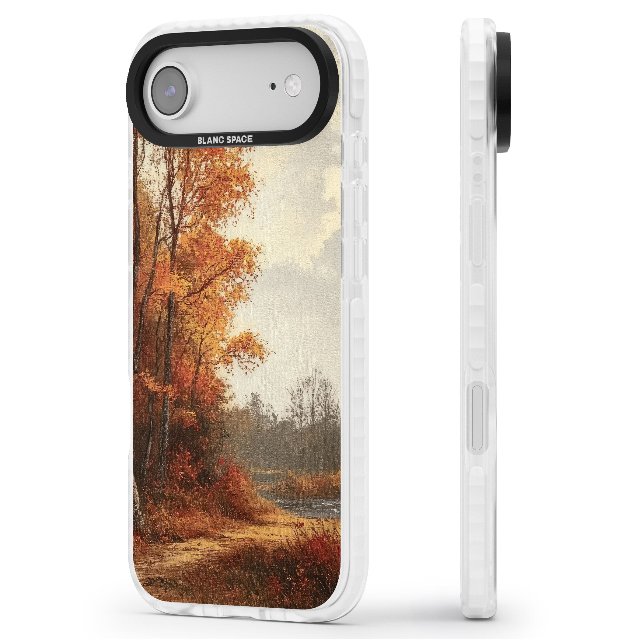 Vintage Autumn Oil Painting iPhone 17 Air Impact Pro Clear Phone Case Side Profile