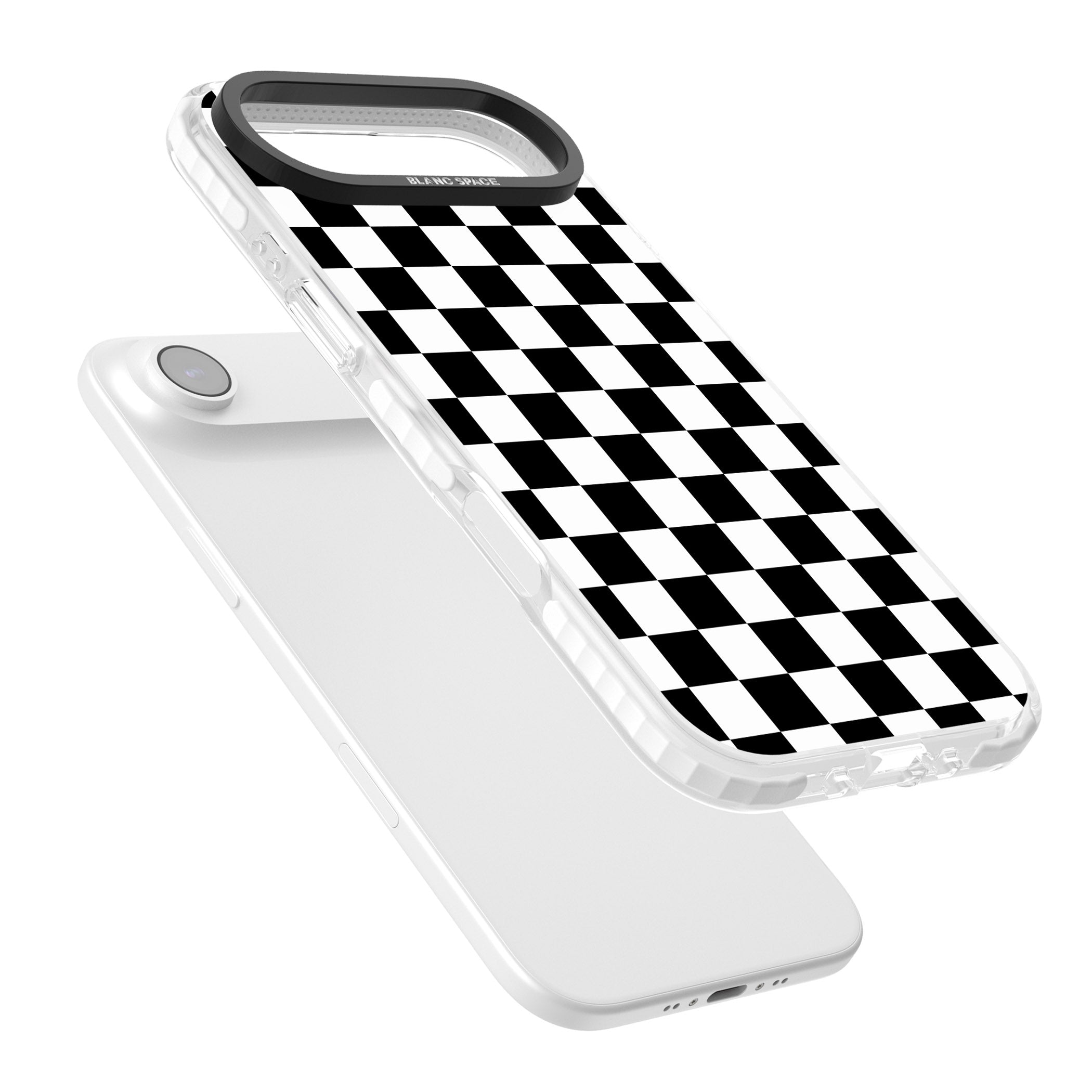 Black Checkered iPhone 17 Air Impact Pro Clear Phone Case Colours