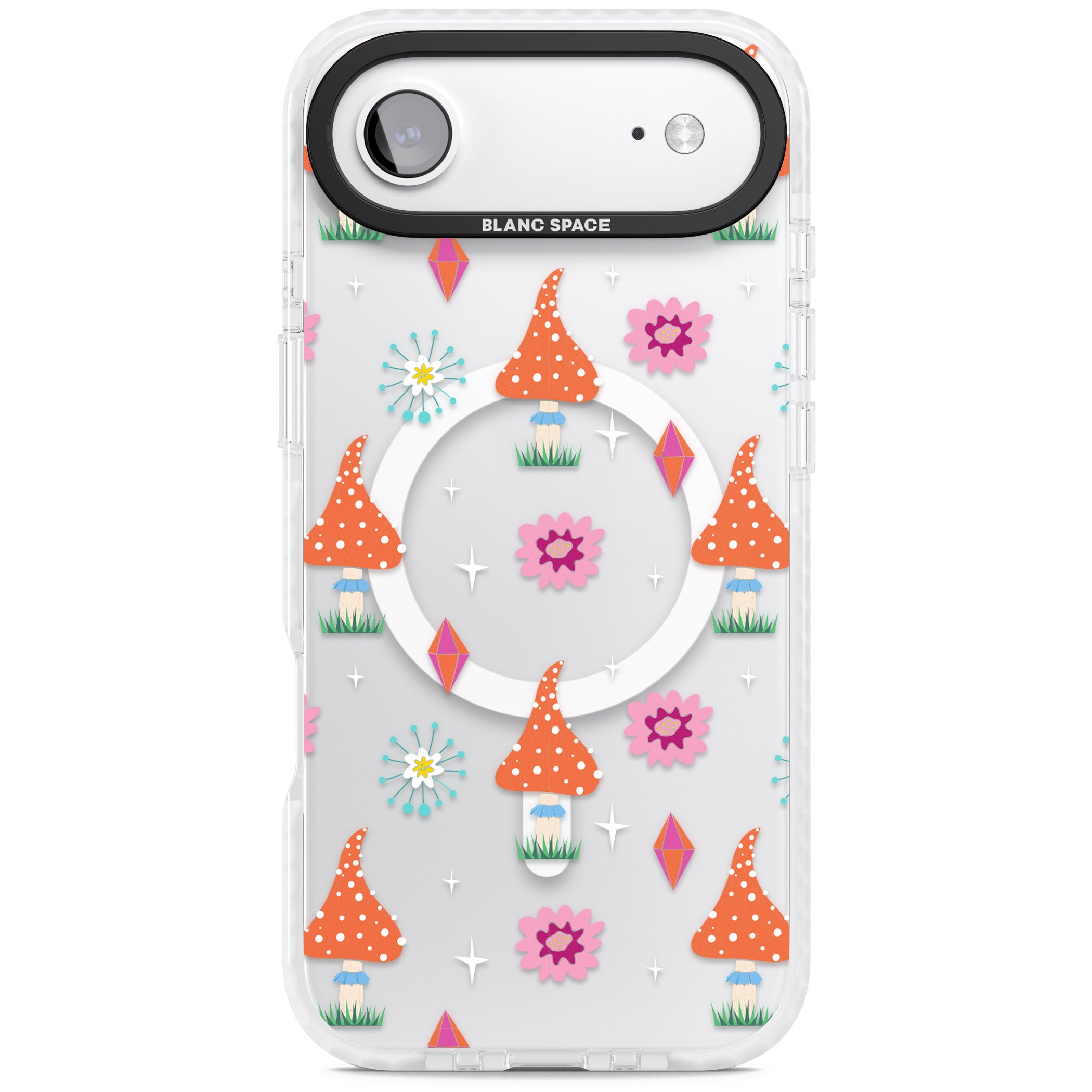 Boho Celestial Mushroom Crystal iPhone 17 Air Impact Pro Clear Phone Case