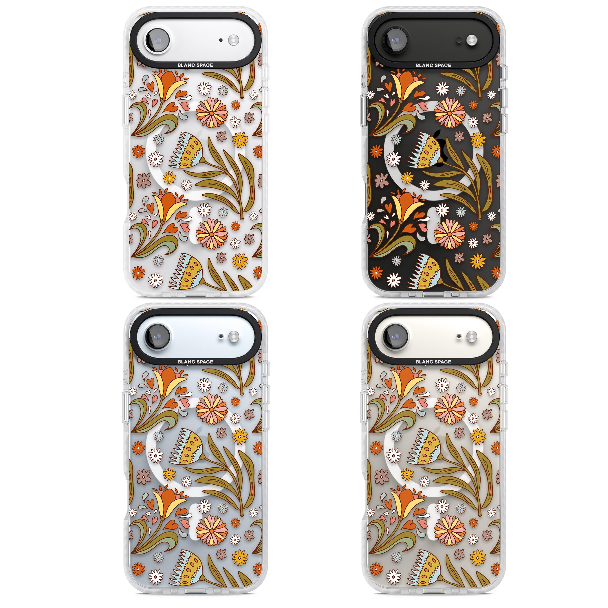 Boho Celestial Wildflower iPhone 17 Air Impact Pro Clear Phone Case APT Impact Protection