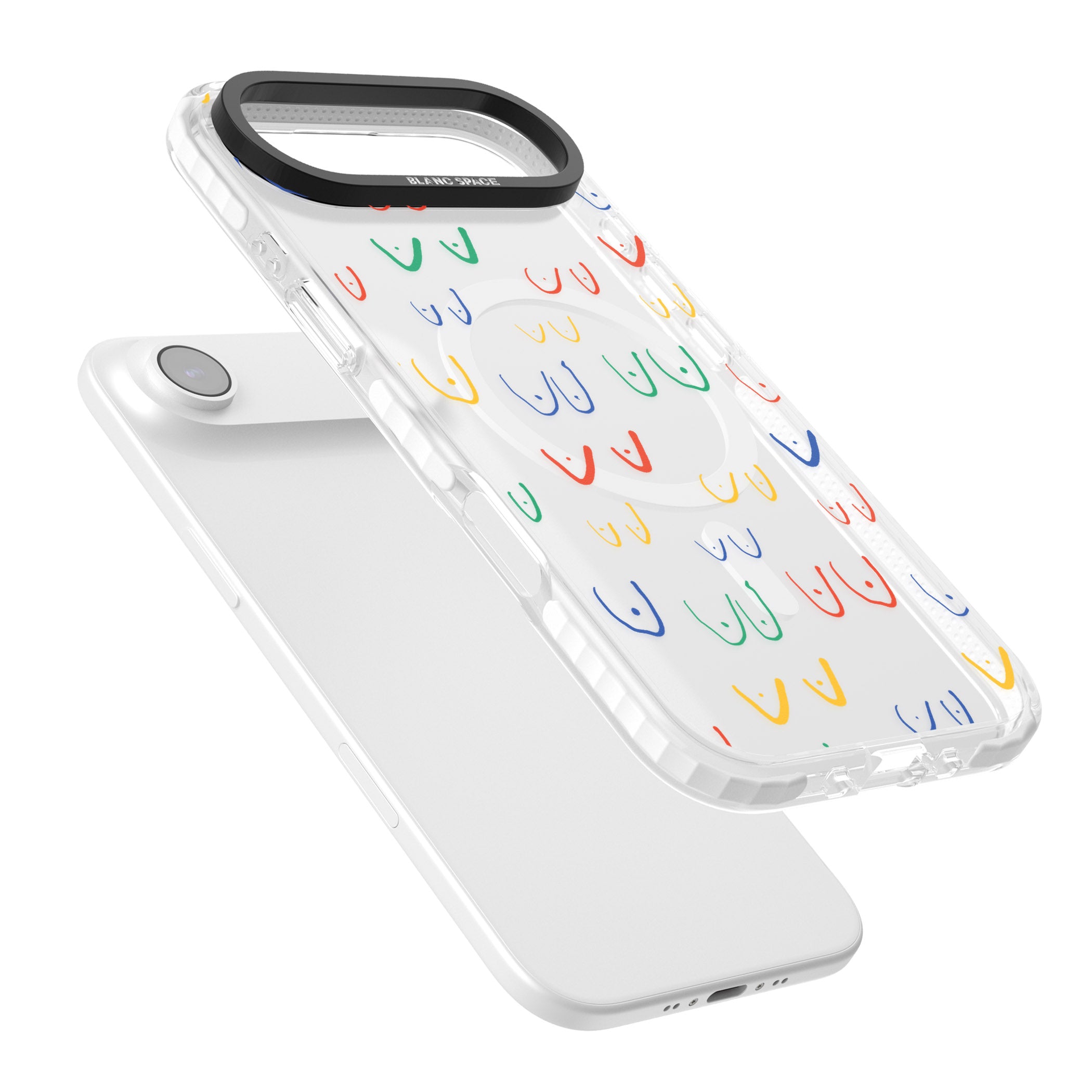 Boob Pattern (Mixed Colours) iPhone 17 Air Impact Pro Clear Phone Case Colours