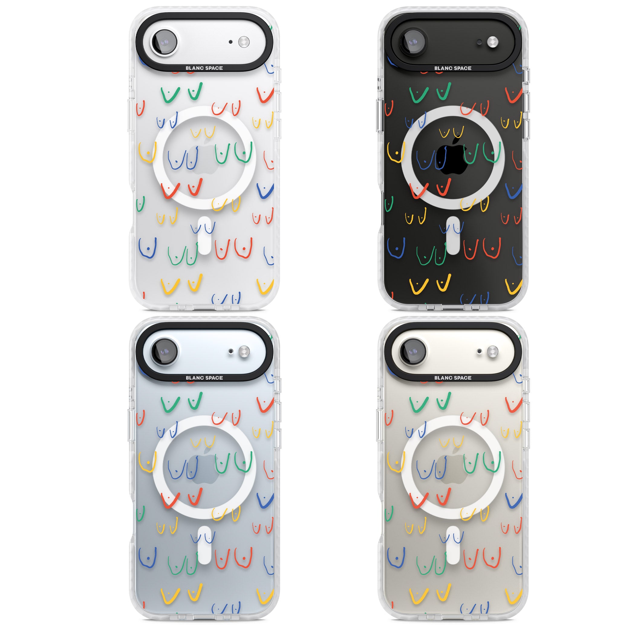 Boob Pattern (Mixed Colours) iPhone 17 Air Impact Pro Clear Phone Case APT Impact Protection