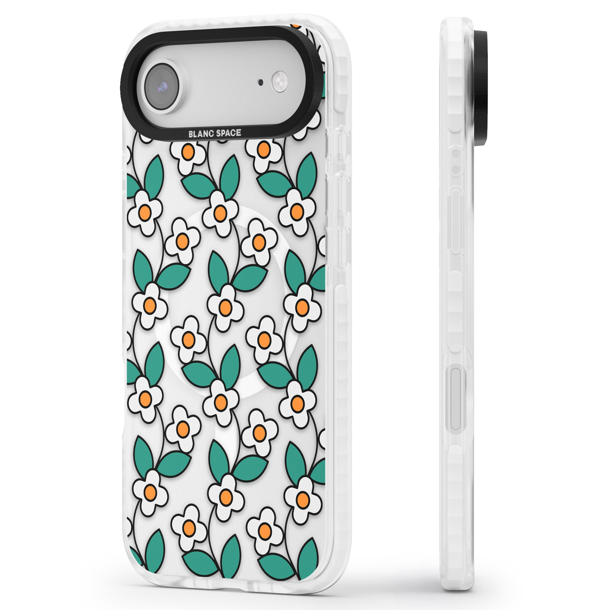 Spring Daisies iPhone 17 Air Impact Pro Clear Phone Case Side Profile