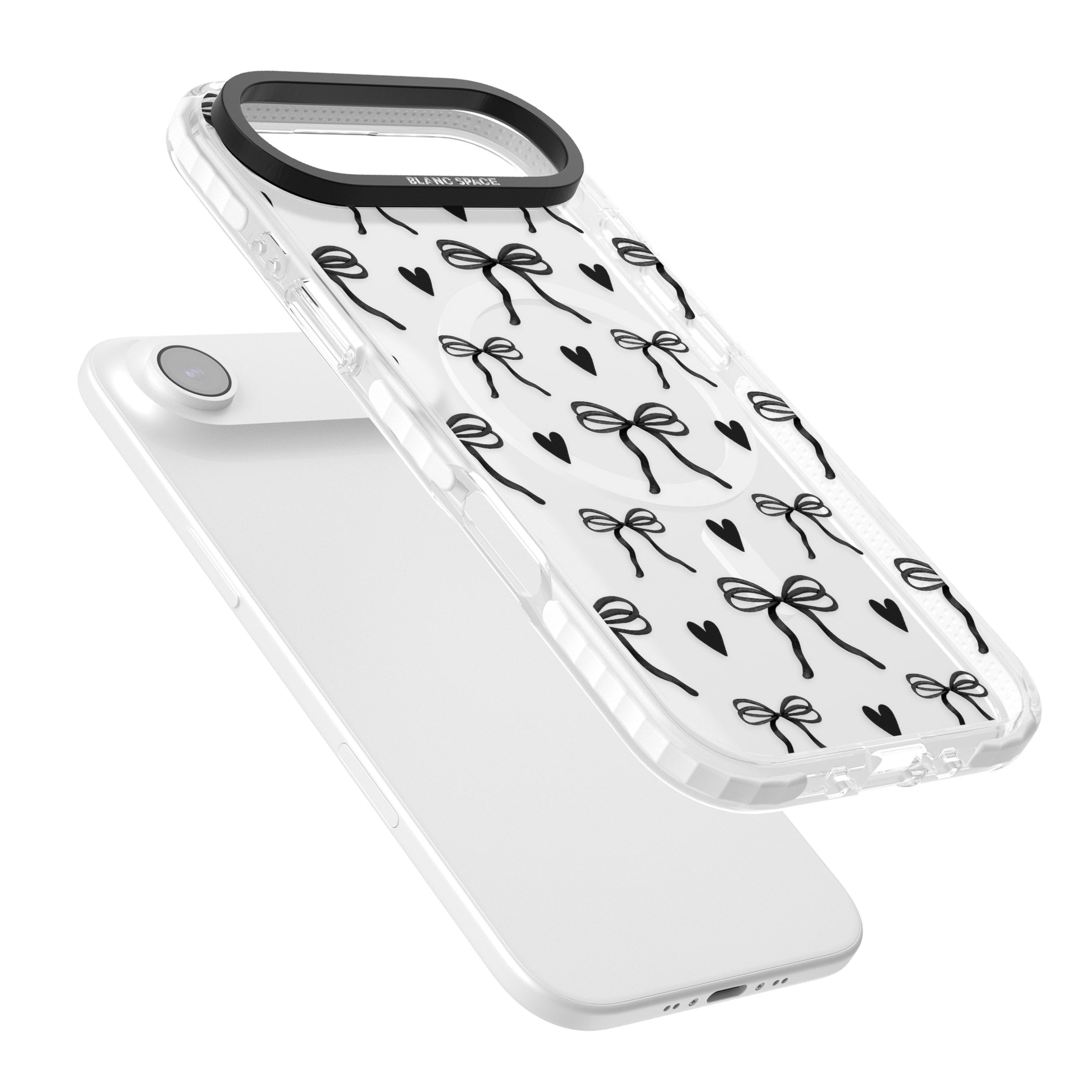 Black Bows & Hearts iPhone 17 Air Impact Pro Clear Phone Case Colours