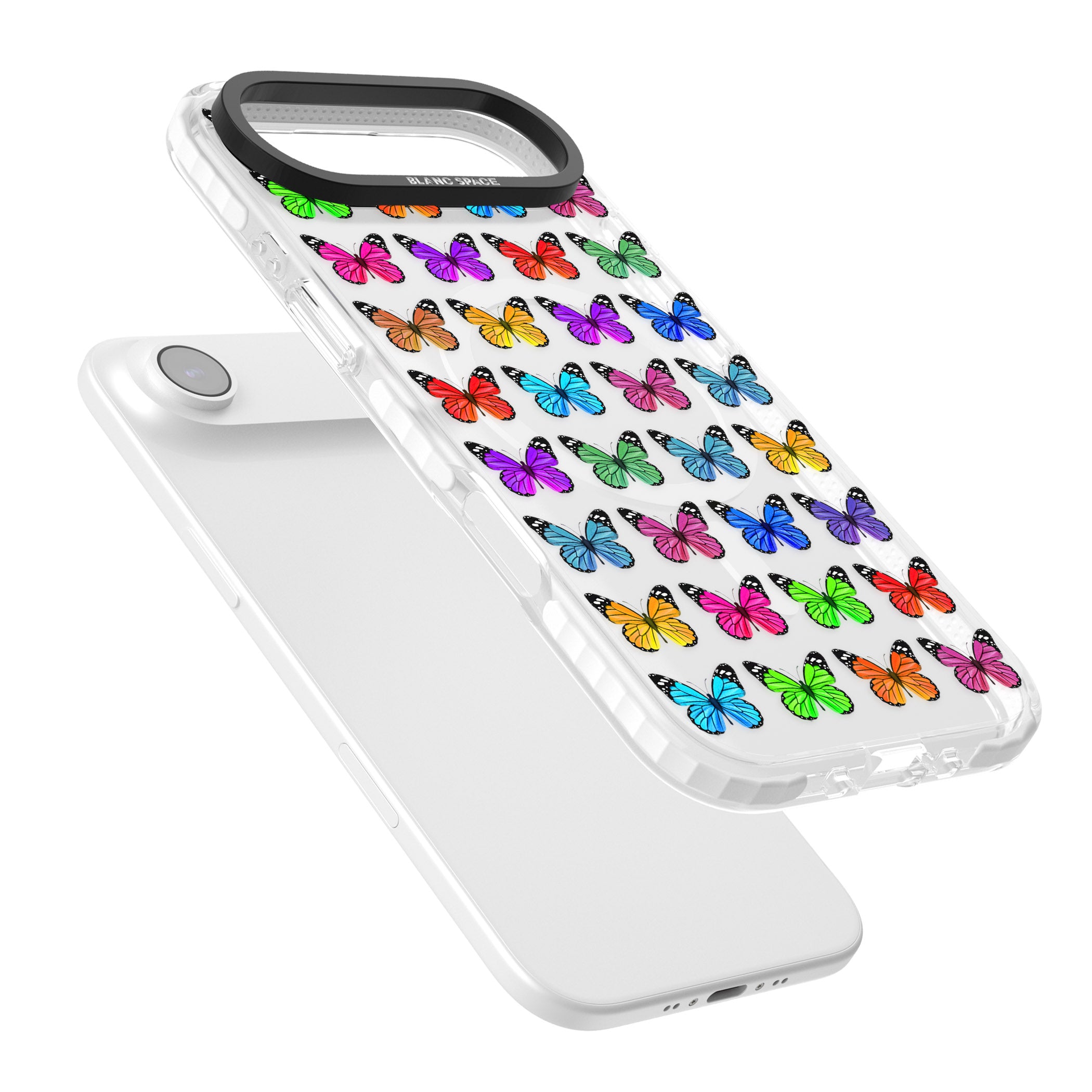 Colourful Butterfly Pattern iPhone 17 Air Impact Pro Clear Phone Case Colours