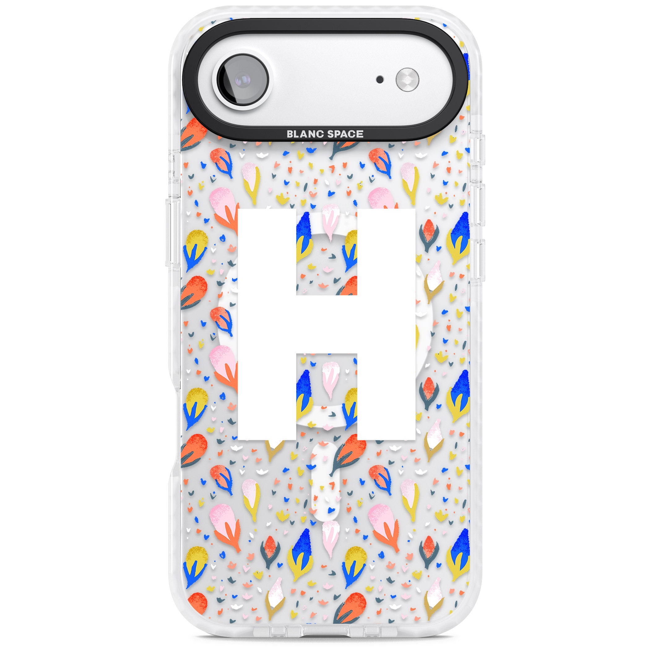Personalised Abstract Floral Initial iPhone 17 Air Impact Pro Clear Phone Case