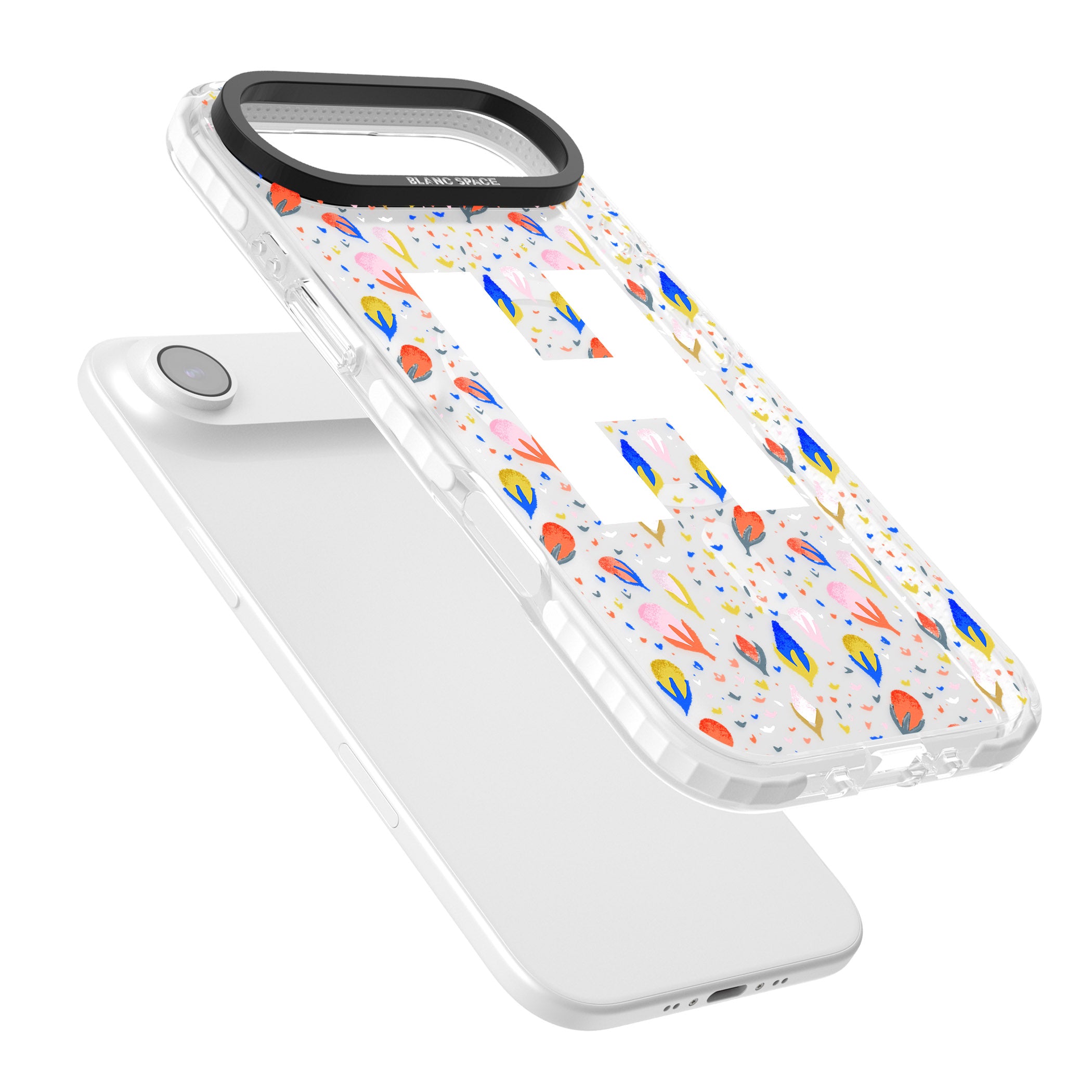 Personalised Abstract Floral Initial iPhone 17 Air Impact Pro Clear Phone Case Colours