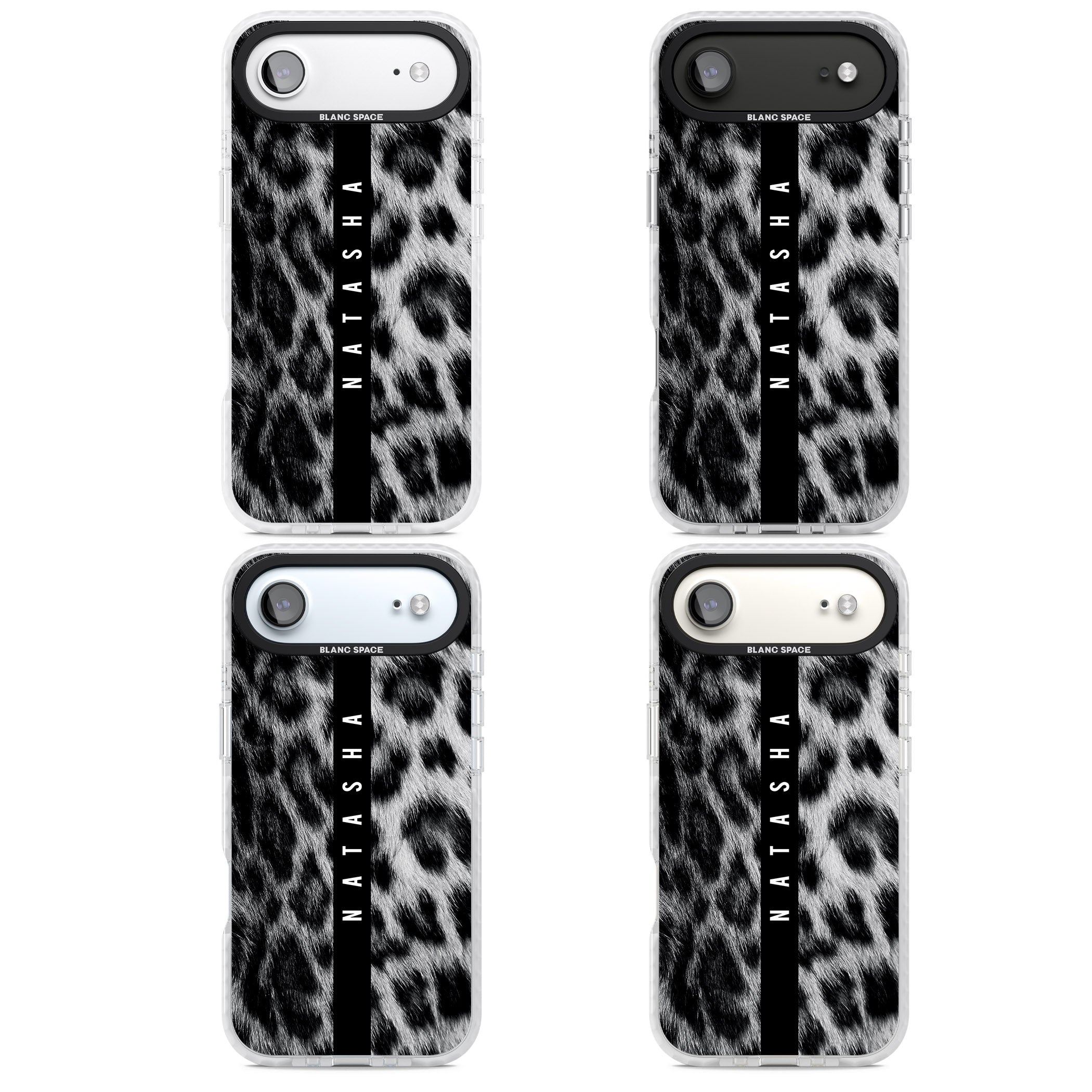 Personalised Snow Leopard Print iPhone 17 Air Impact Pro Clear Phone Case APT Impact Protection