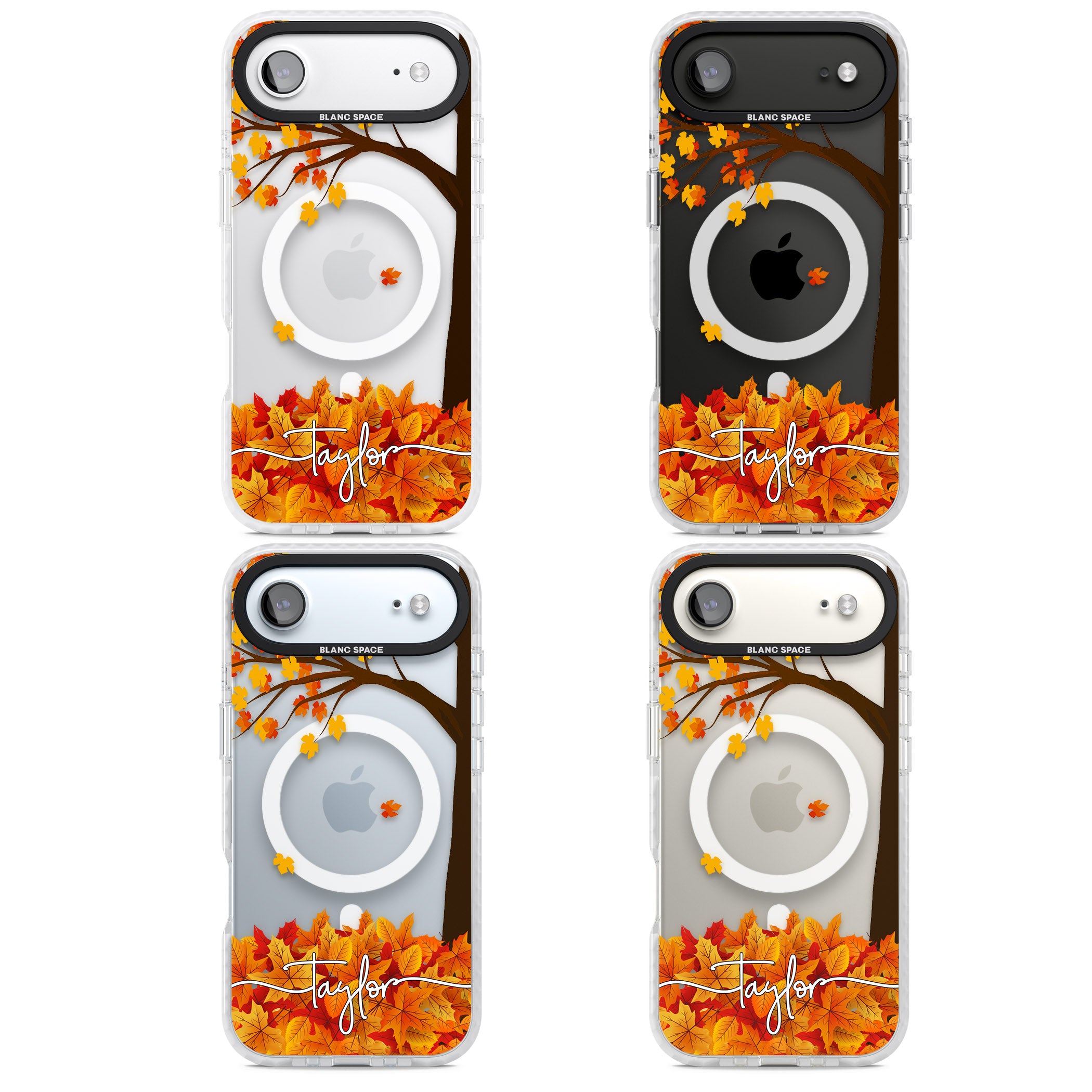 Personalised Autumn Leaves iPhone 17 Air Impact Pro Clear Phone Case APT Impact Protection