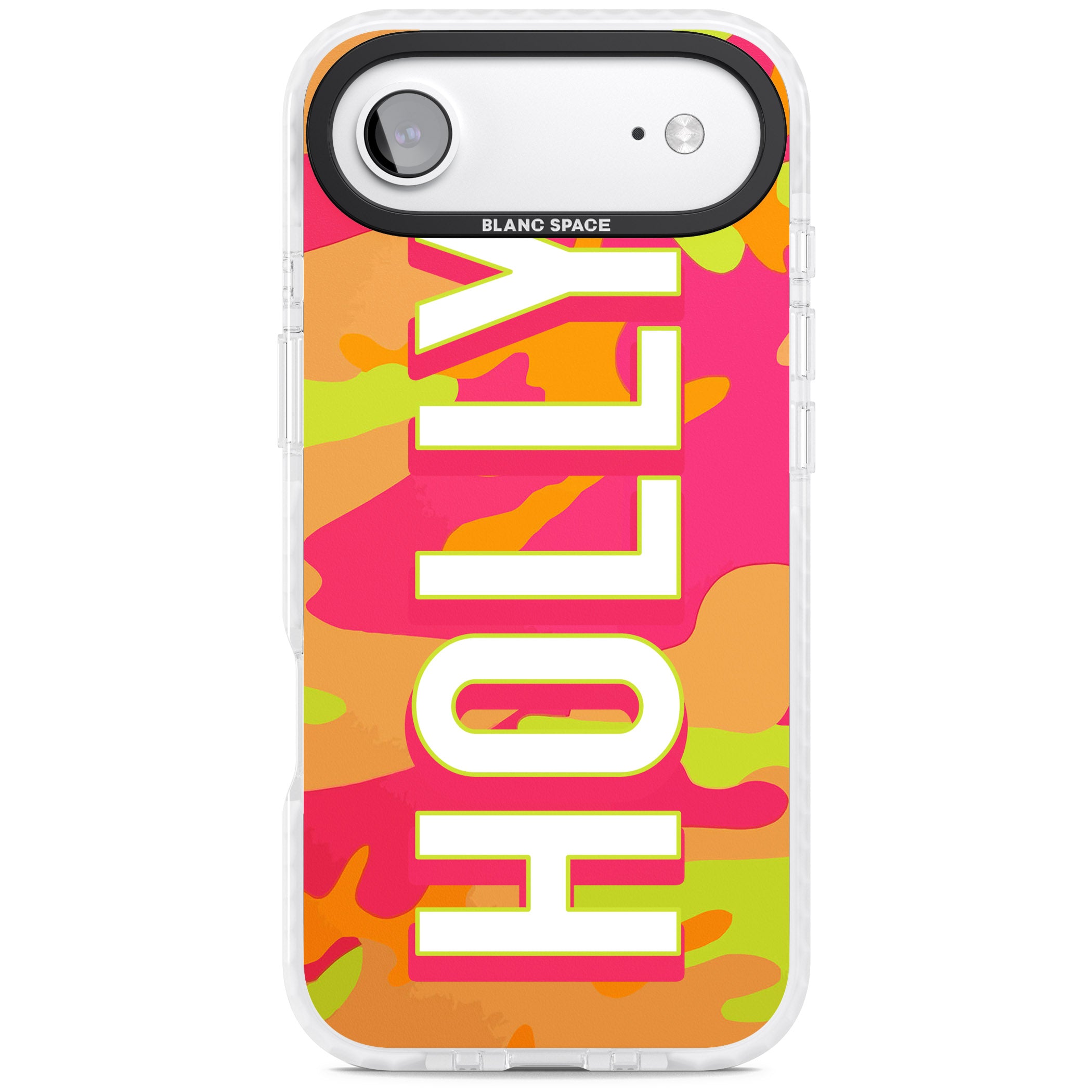 Personalised Bold Neon Camo iPhone 17 Air Impact Pro Clear Phone Case