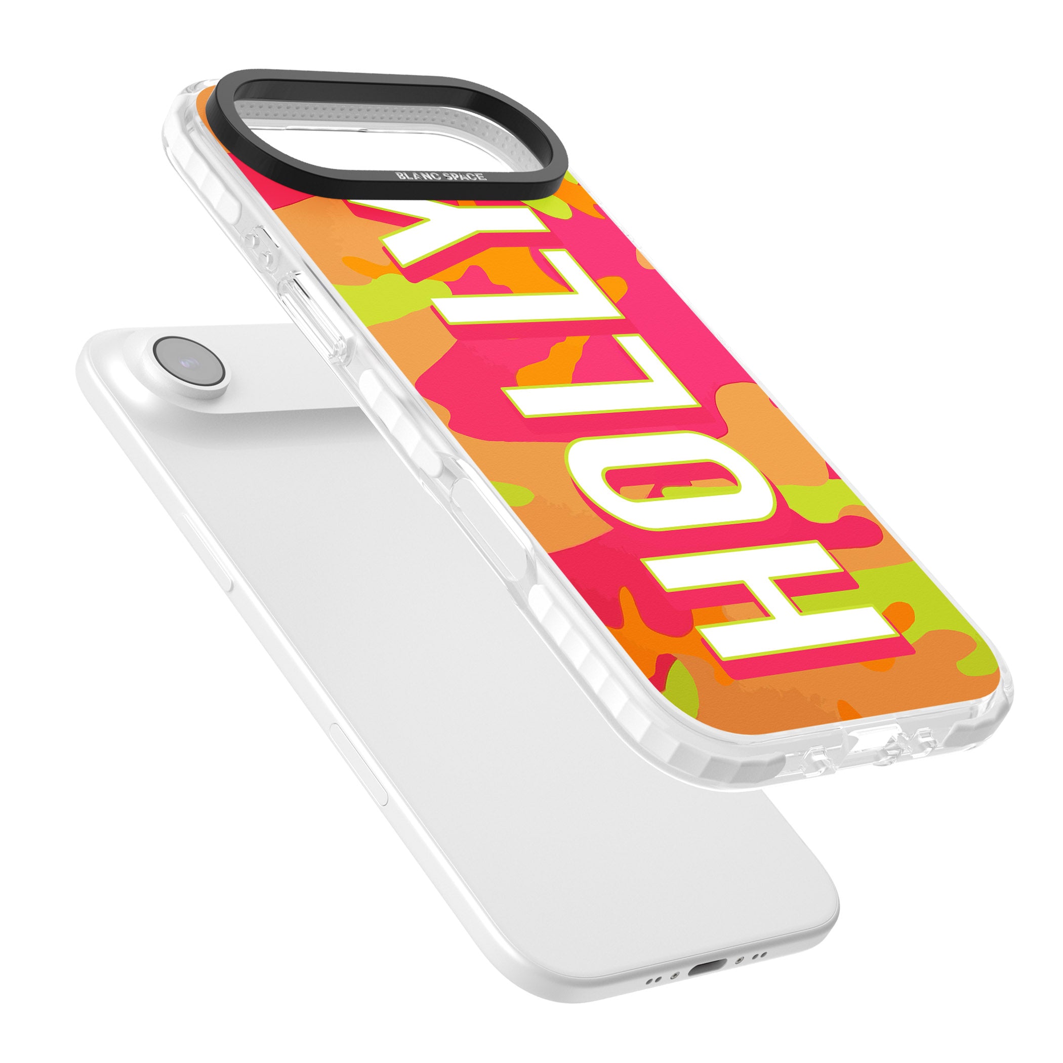 Personalised Bold Neon Camo iPhone 17 Air Impact Pro Clear Phone Case Colours