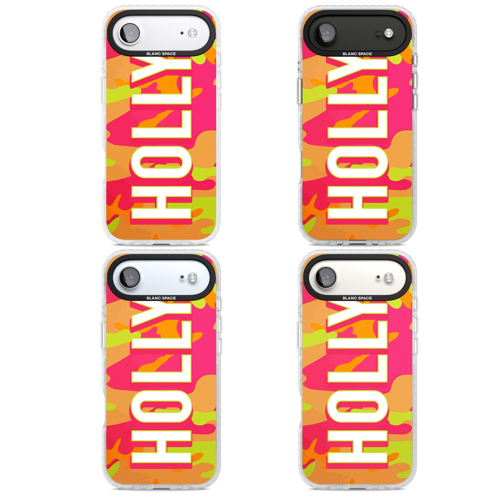 Personalised Bold Neon Camo iPhone 17 Air Impact Pro Clear Phone Case APT Impact Protection