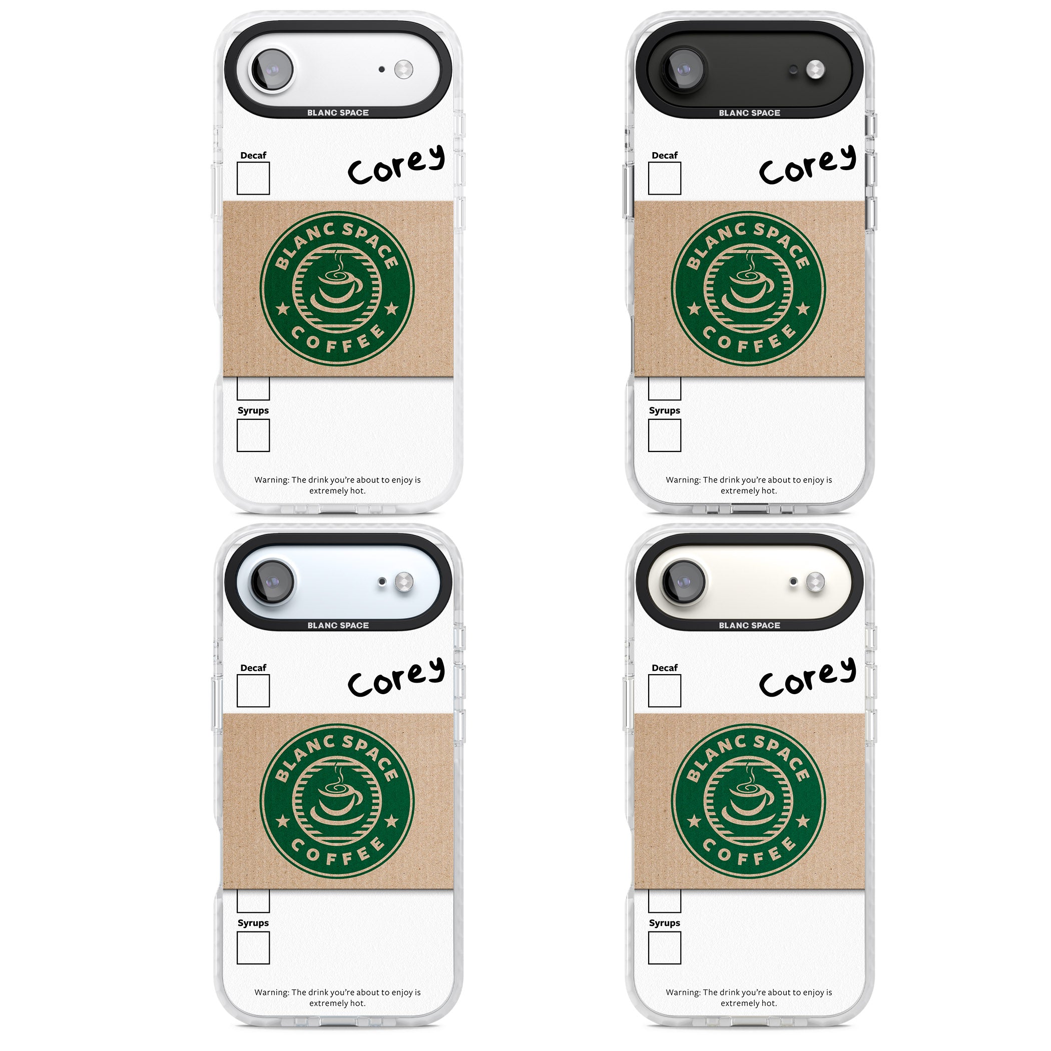 Personalised Coffee Cup iPhone 17 Air Impact Pro Clear Phone Case APT Impact Protection