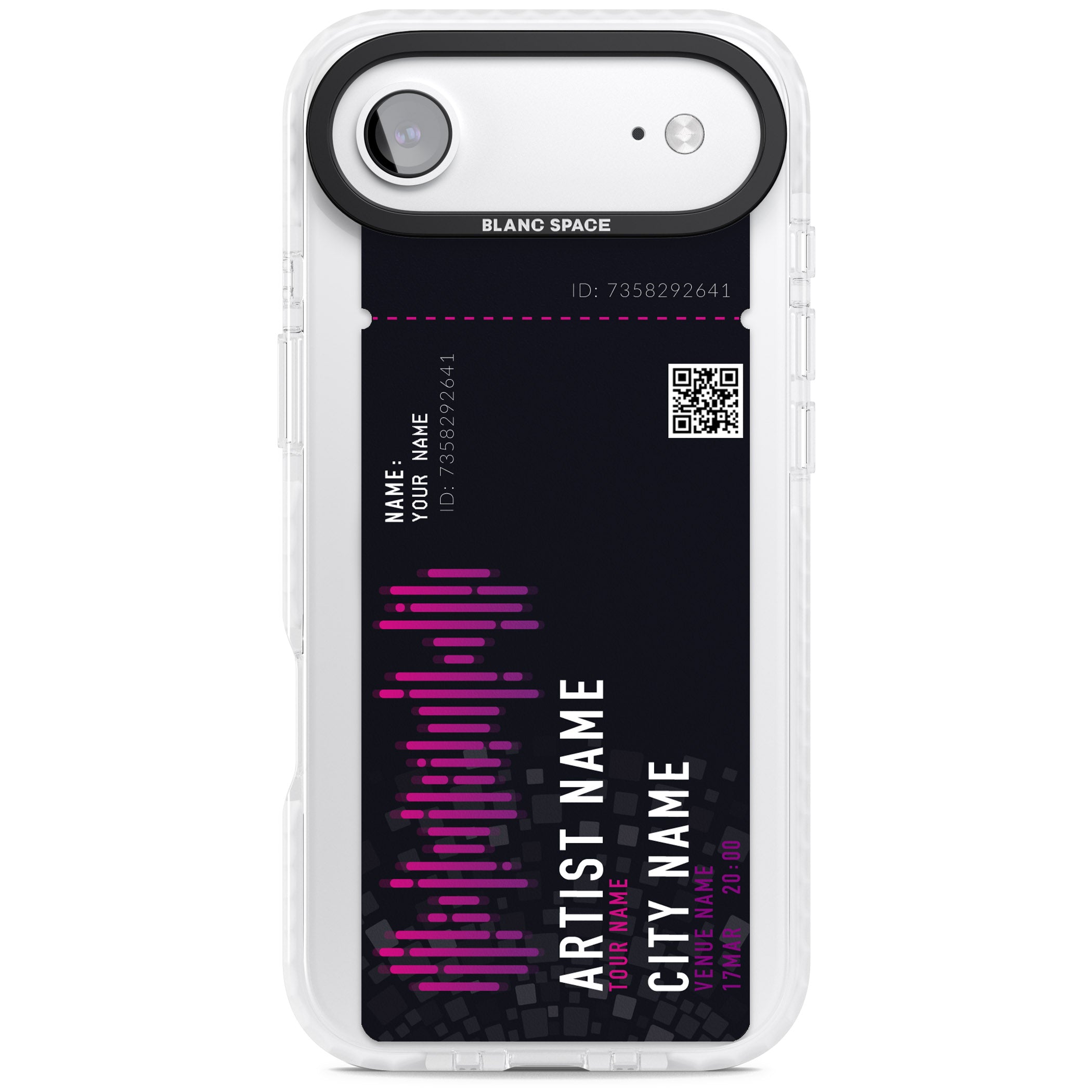 Personalised Concert Ticket iPhone 17 Air Impact Pro Clear Phone Case