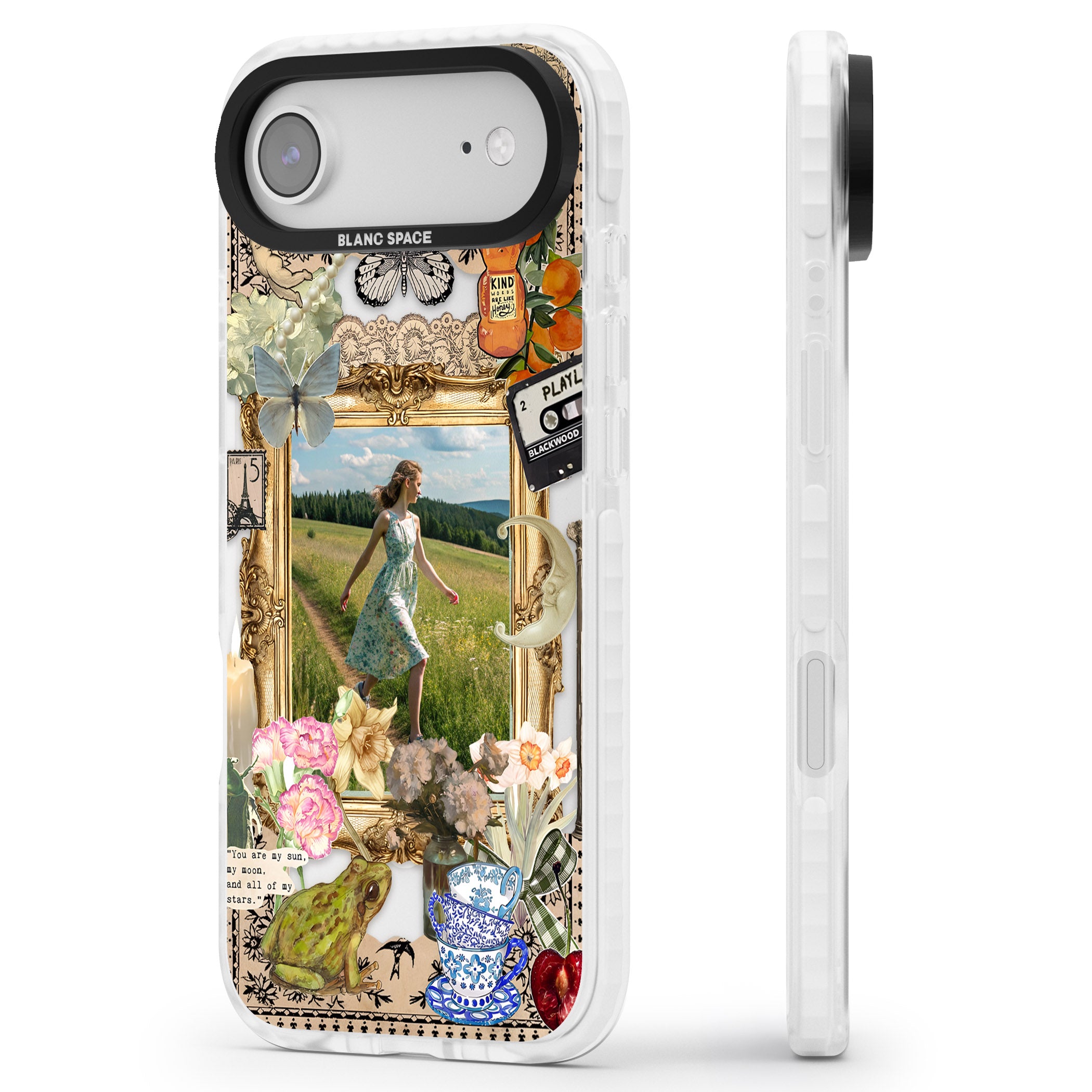 Personalised Country Collage Frame iPhone 17 Air Impact Pro Clear Phone Case Side Profile