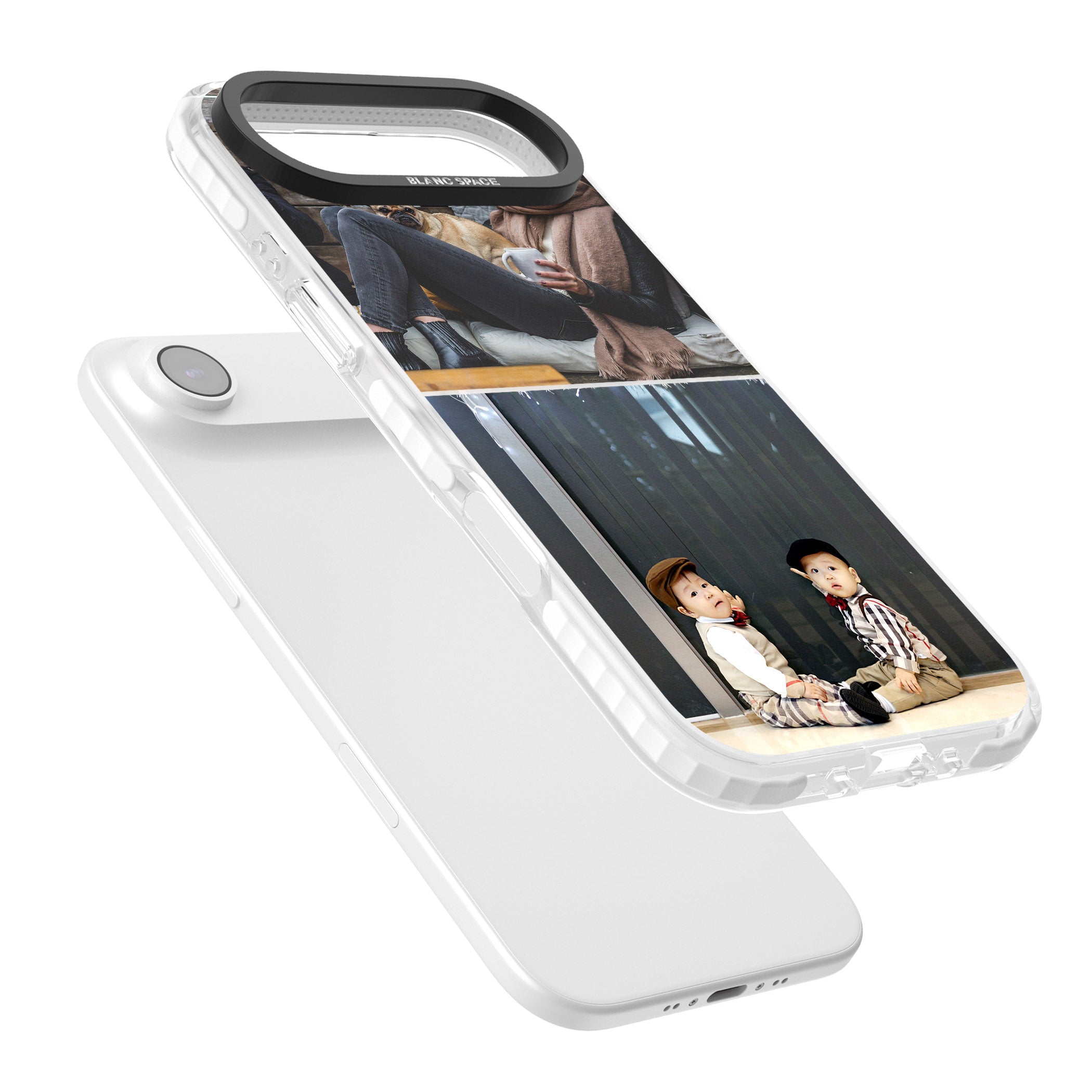 Personalised 2 Photo Grid iPhone 17 Air Impact Pro Clear Phone Case Colours