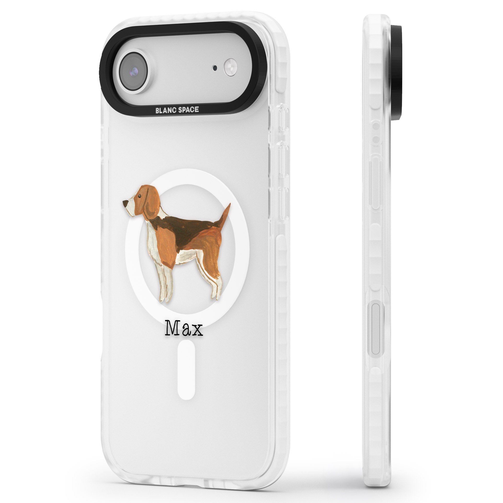 Personalised Beagle iPhone 17 Air Impact Pro Clear Phone Case Side Profile