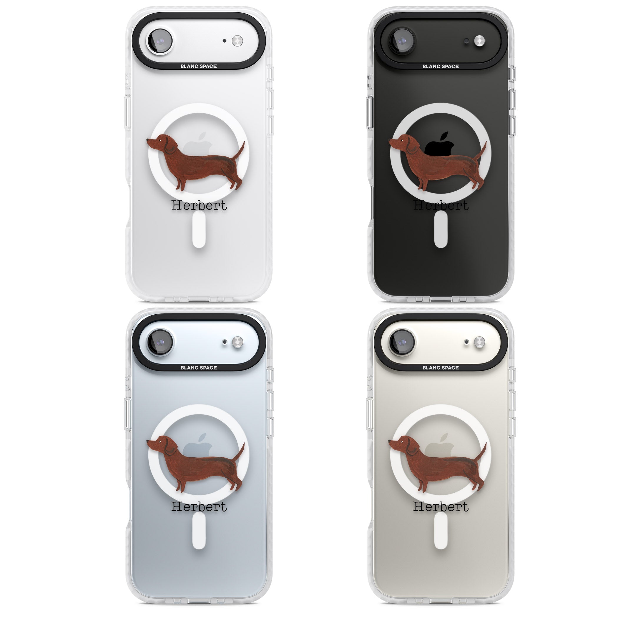 Personalised Sausage Dog iPhone 17 Air Impact Pro Clear Phone Case APT Impact Protection