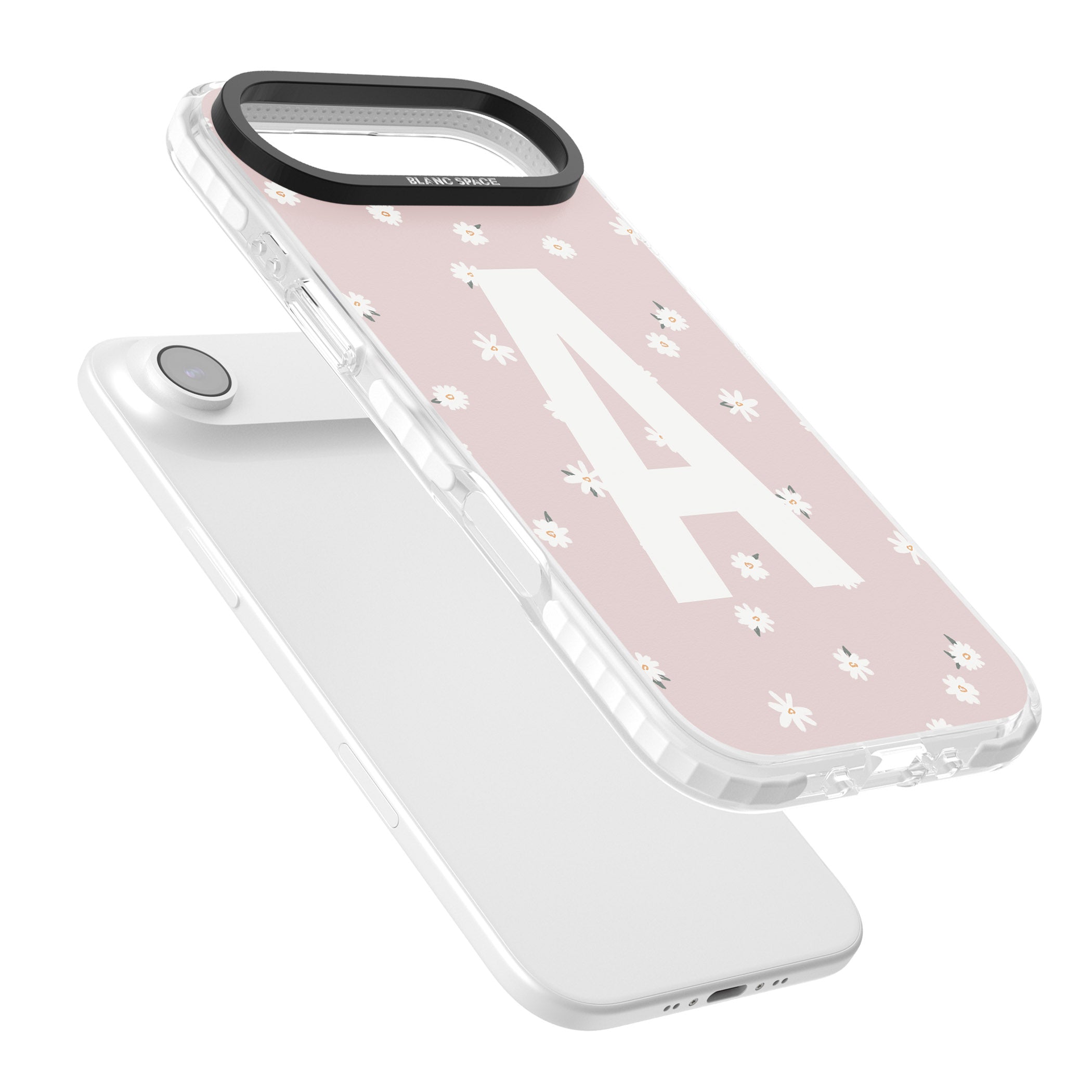 Personalised Pink Daisy Initial iPhone 17 Air Impact Pro Clear Phone Case Colours