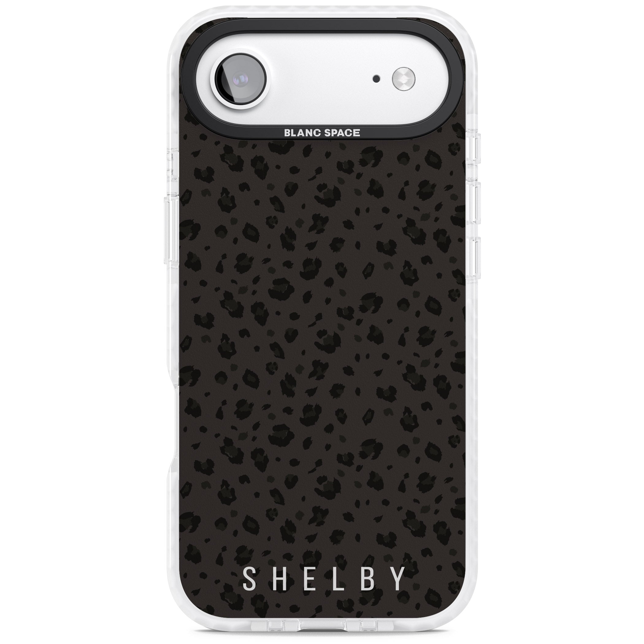 Personalised Dark Leopard Lettering iPhone 17 Air Impact Pro Clear Phone Case
