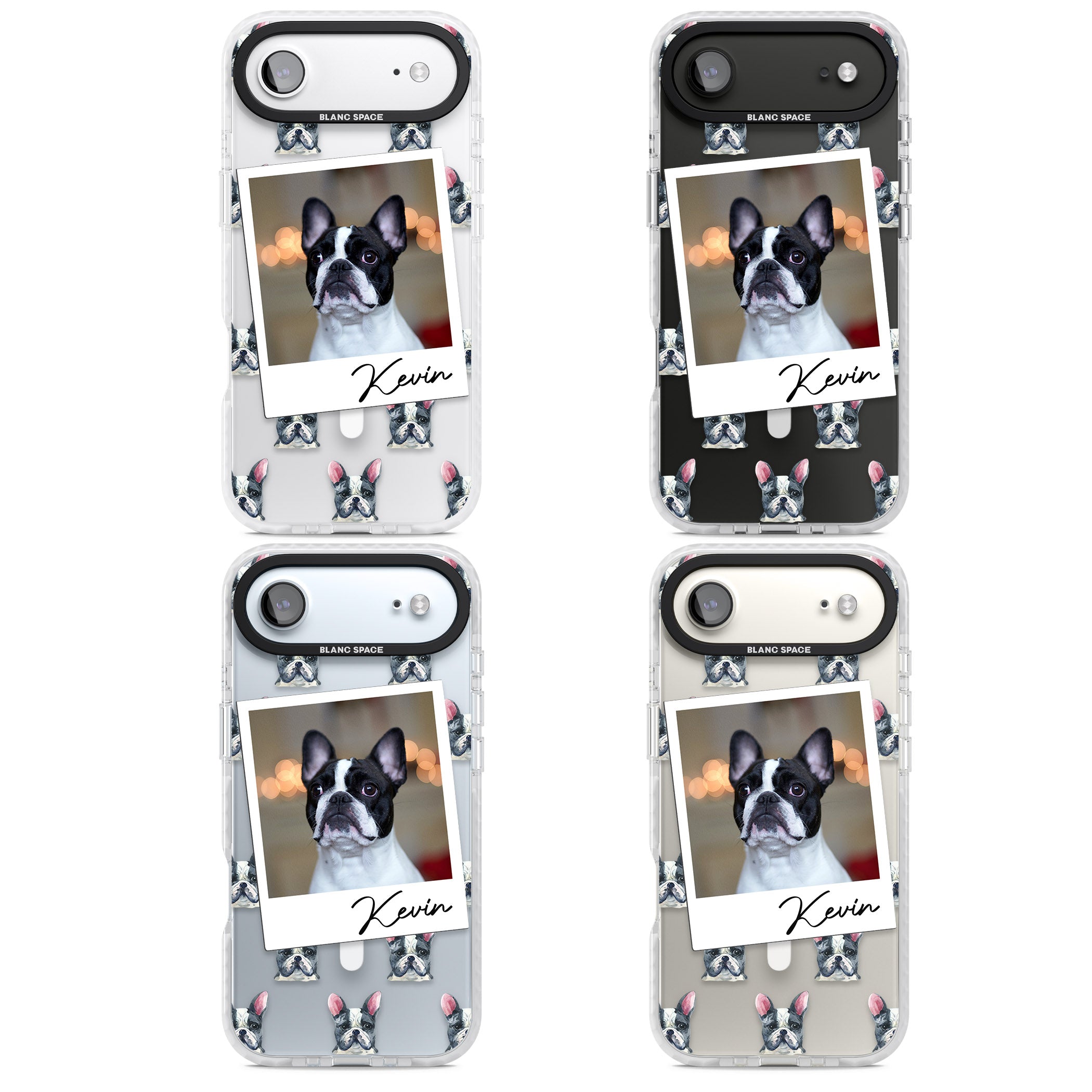 Personalised Black & White French Bulldog Instant Camera Photo iPhone 17 Air Impact Pro Clear Phone Case APT Impact Protection