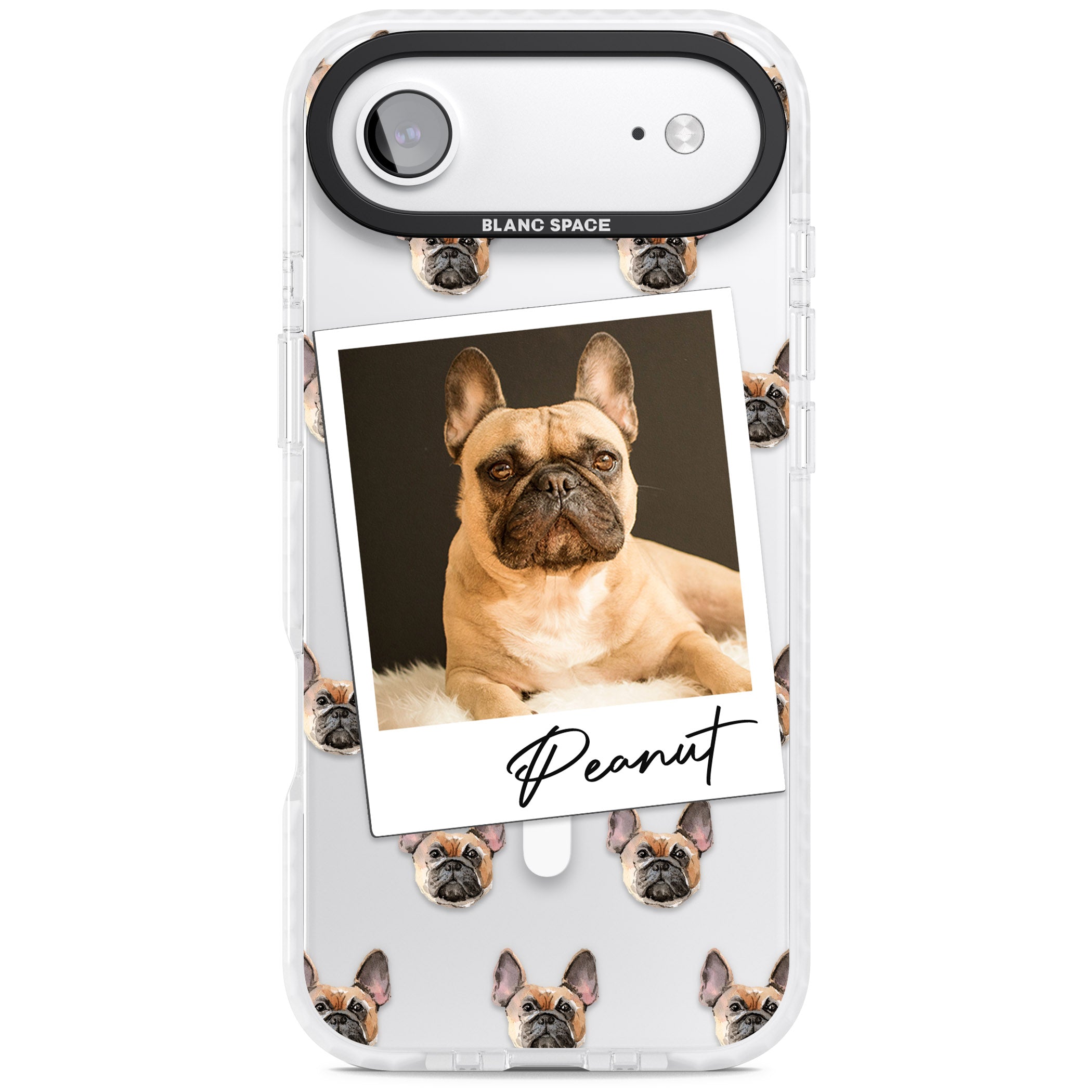 Personalised Tan French Bulldog Instant Camera Photo iPhone 17 Air Impact Pro Clear Phone Case