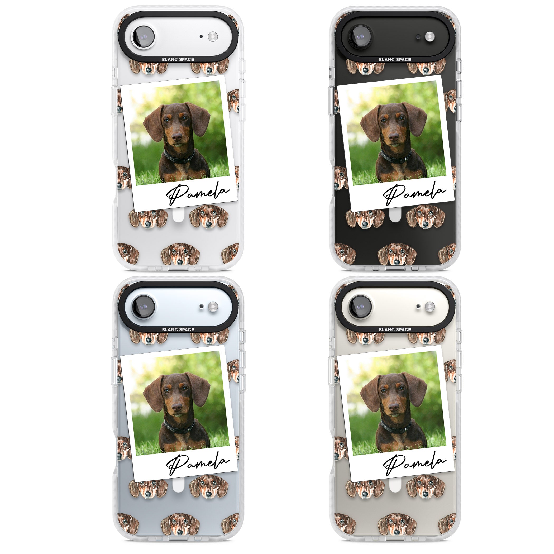 Personalised Brown Dachshund Instant Camera Photo iPhone 17 Air Impact Pro Clear Phone Case APT Impact Protection