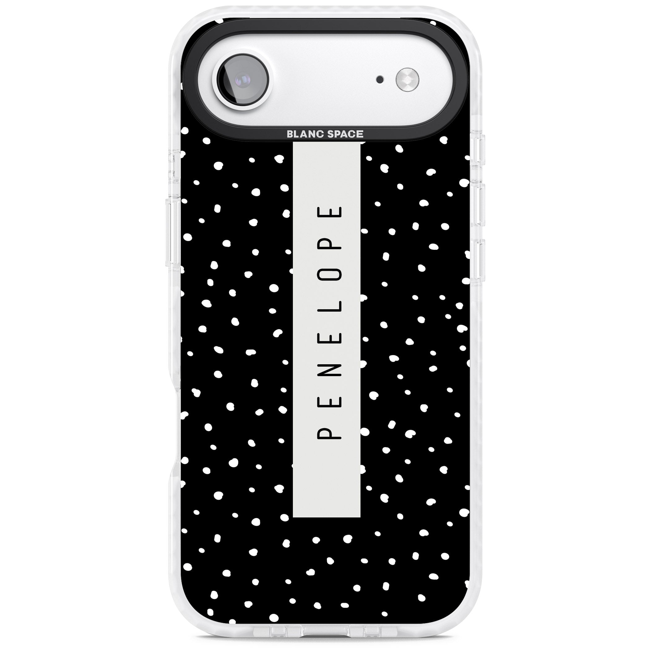 Personalised Black Dots iPhone 17 Air Impact Pro Clear Phone Case