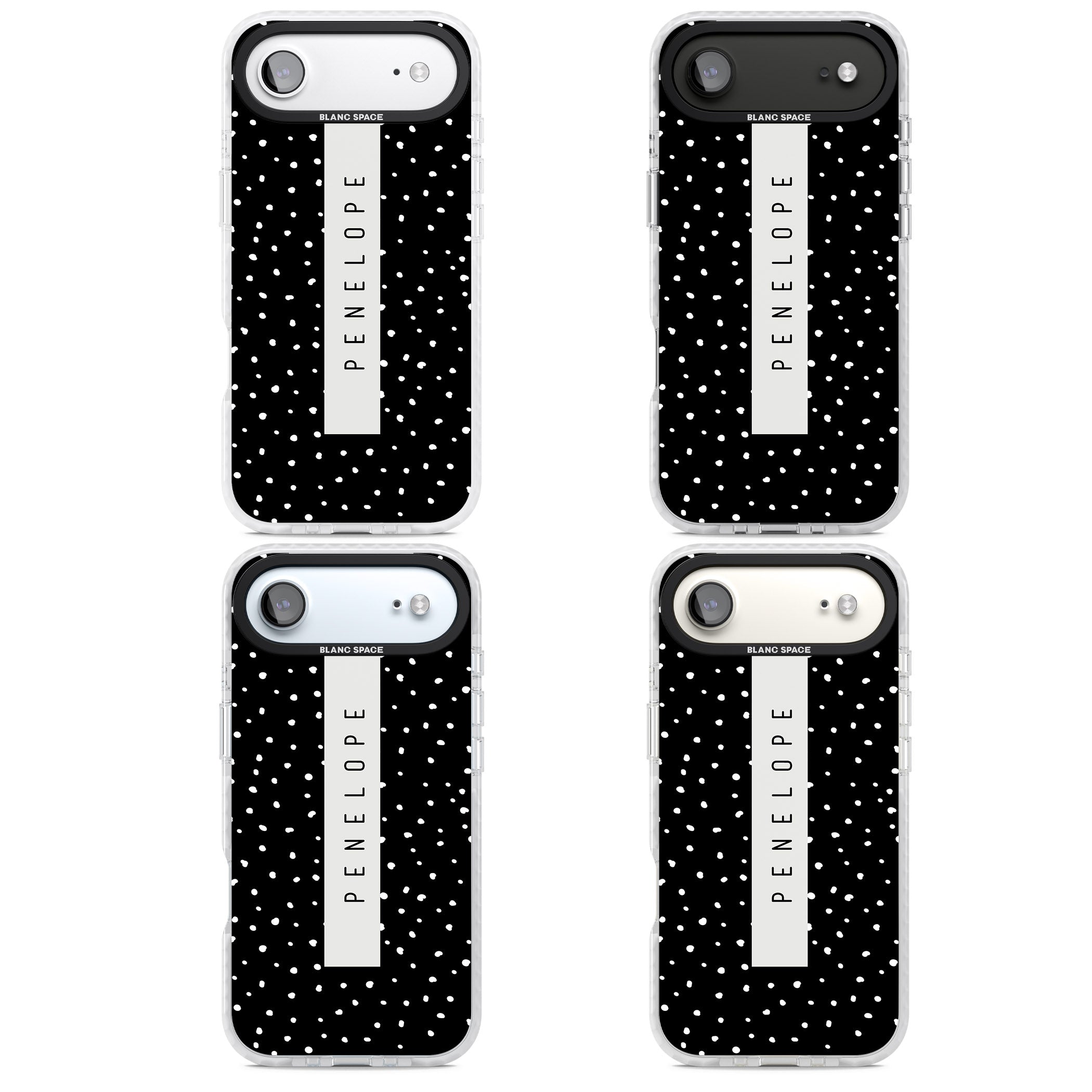 Personalised Black Dots iPhone 17 Air Impact Pro Clear Phone Case APT Impact Protection
